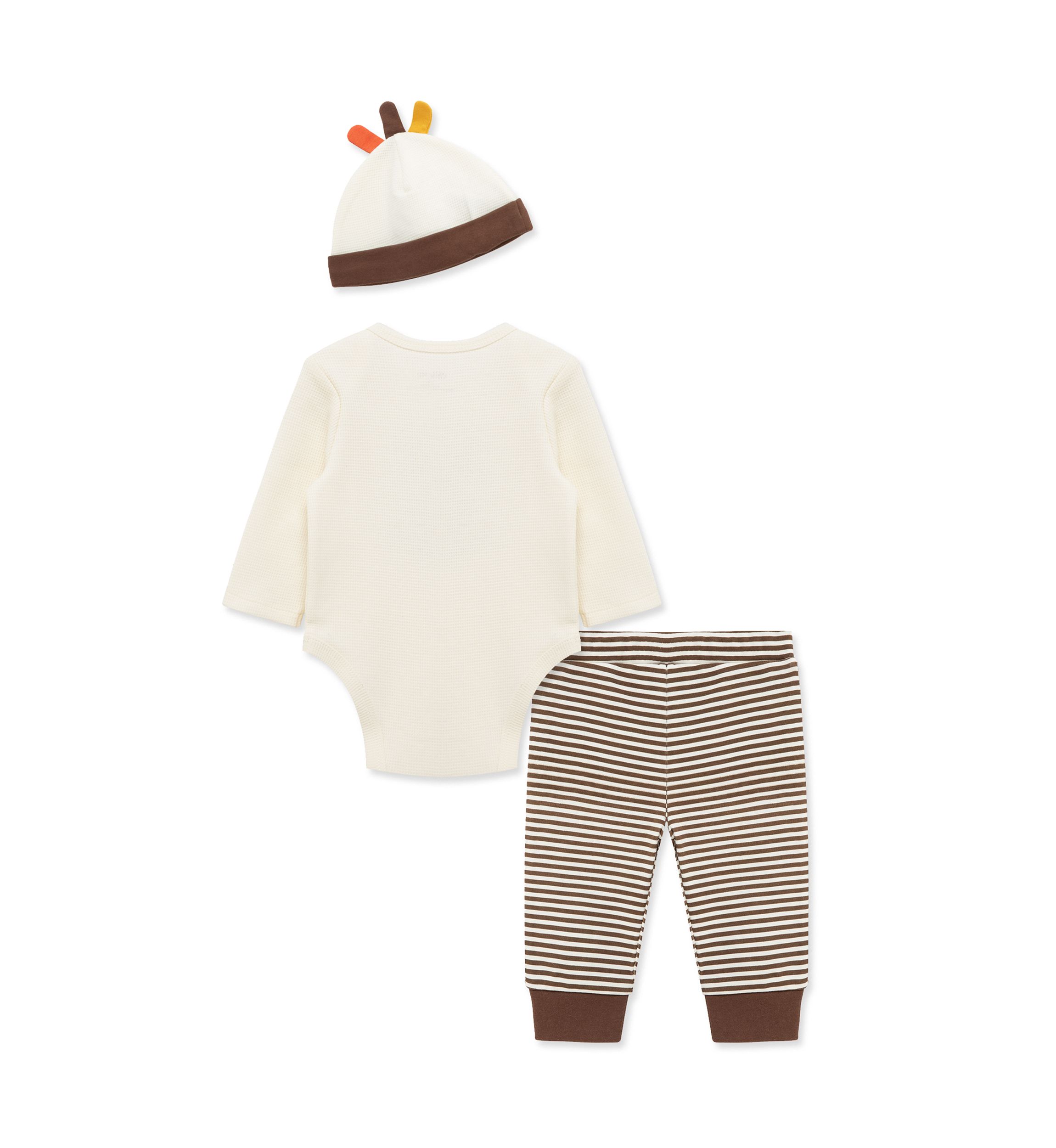 Baby Boys Turkey Bodysuit Set with Hat
