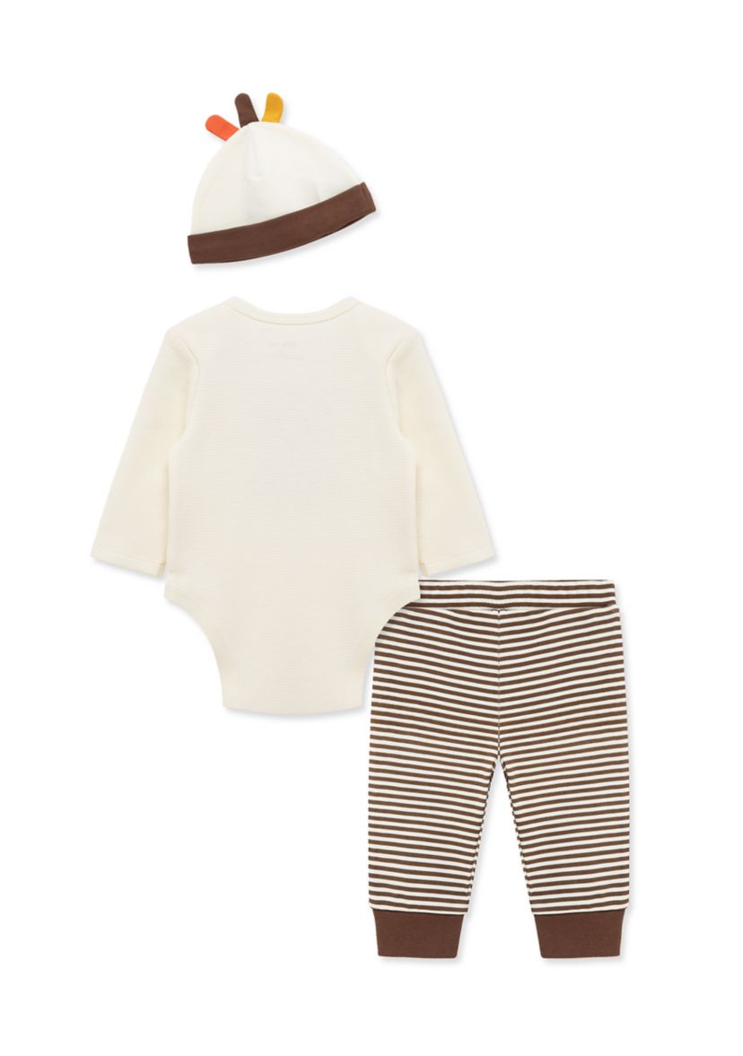 Baby Boys Turkey Bodysuit Set with Hat