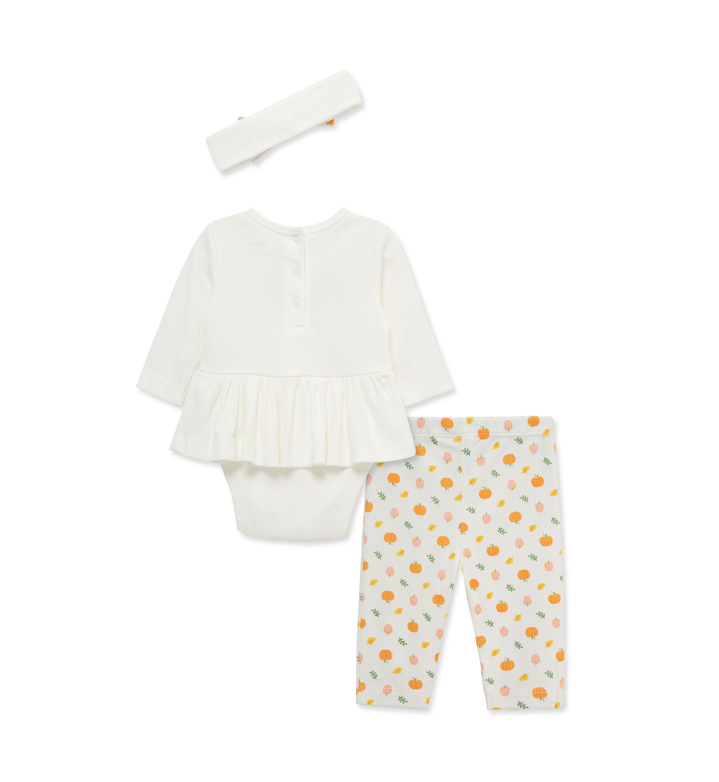 Baby Girls Thankful Bodysuit Set with Headband
