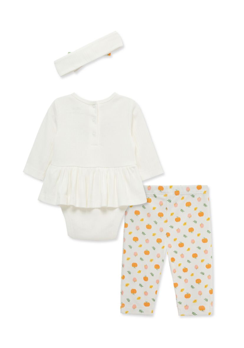 Baby Girls Thankful Bodysuit Set with Headband