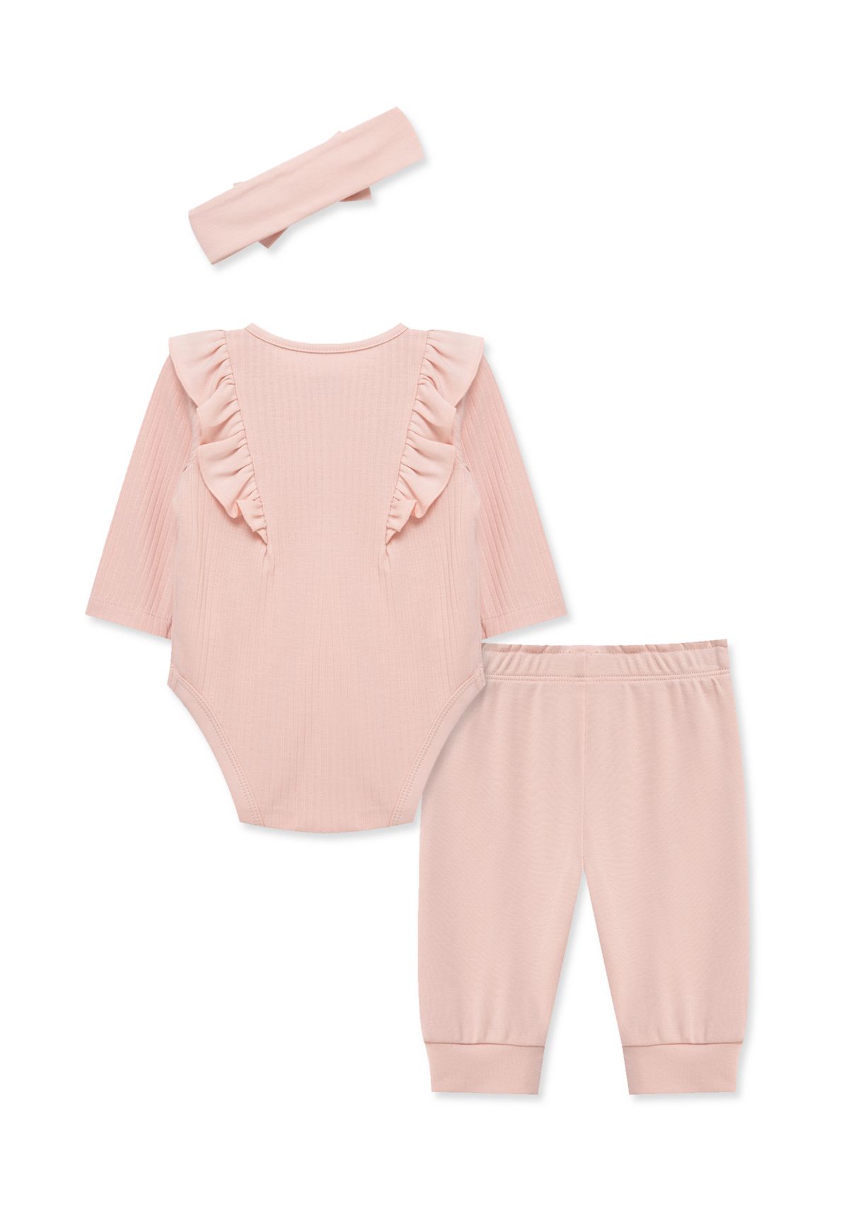 Baby Girls Pink Bodysuit Pants Set with Headband
