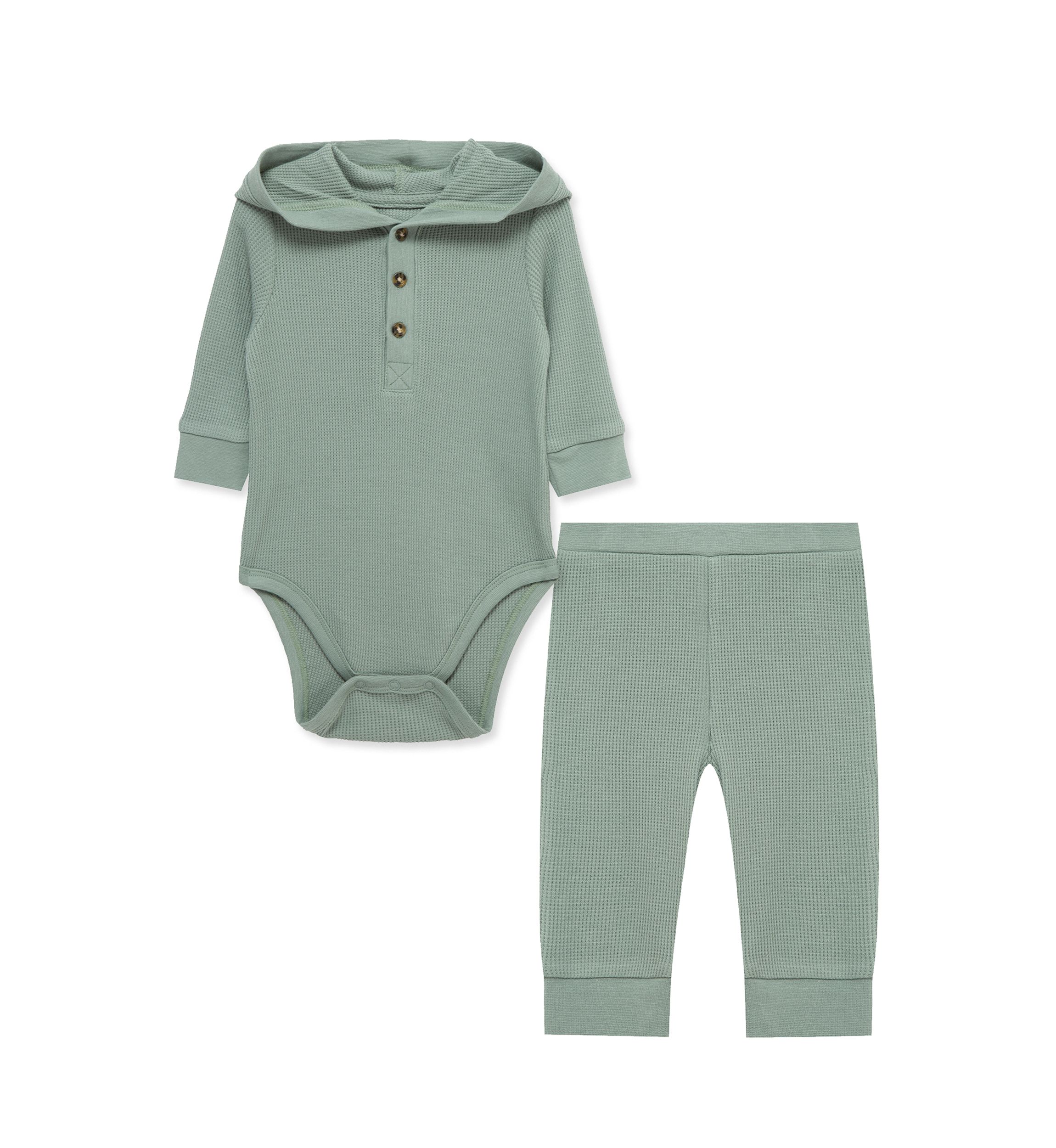 Baby Boys Green Bodysuit Pant Set