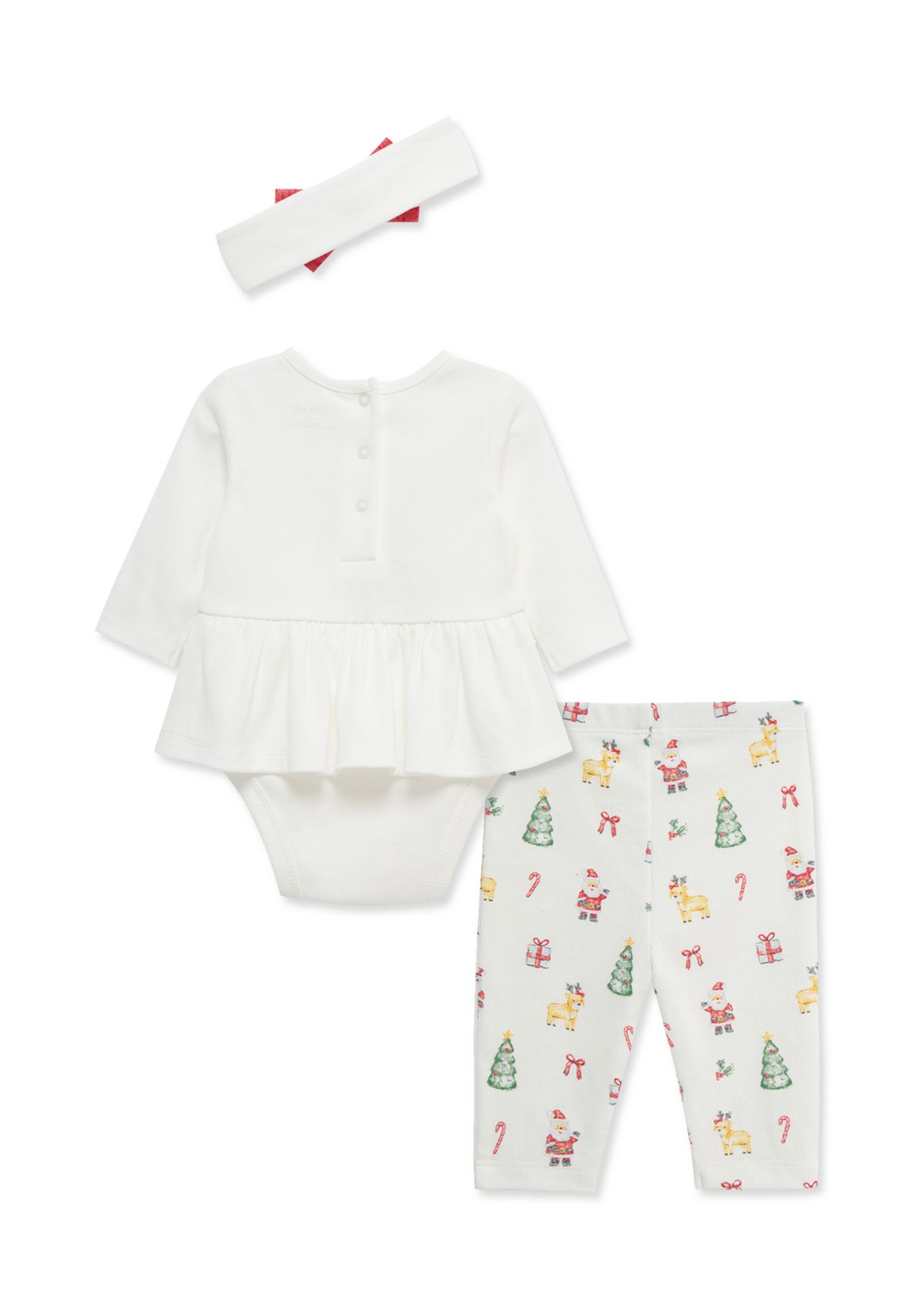 Baby Girls Christmas Bodysuit Set with Headband