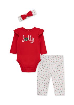 Little Me Baby Girls Jolly Bodysuit Set with Headband