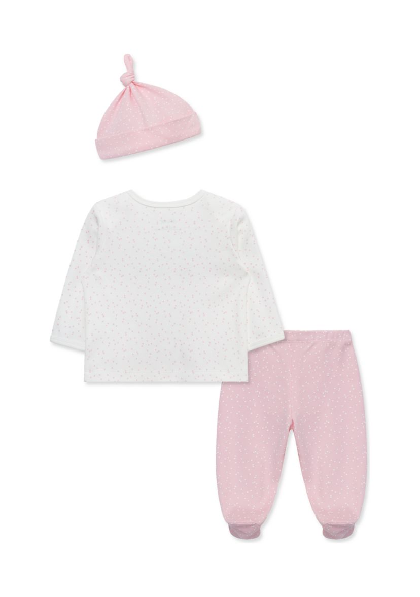 Baby Girls Ballet Stars Printed Pants Set with Hat