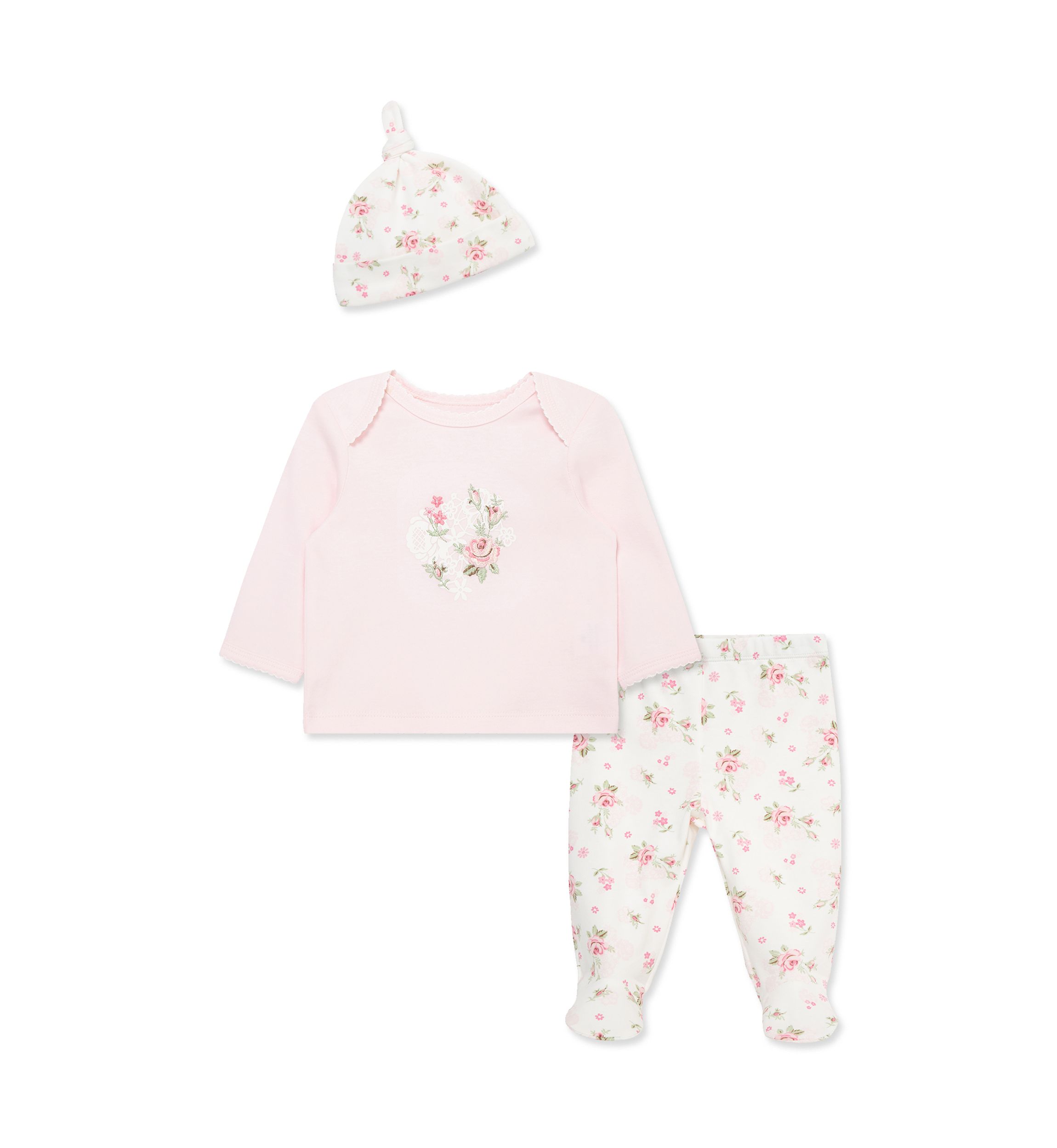 Baby Girls Lace Floral Set with Hat