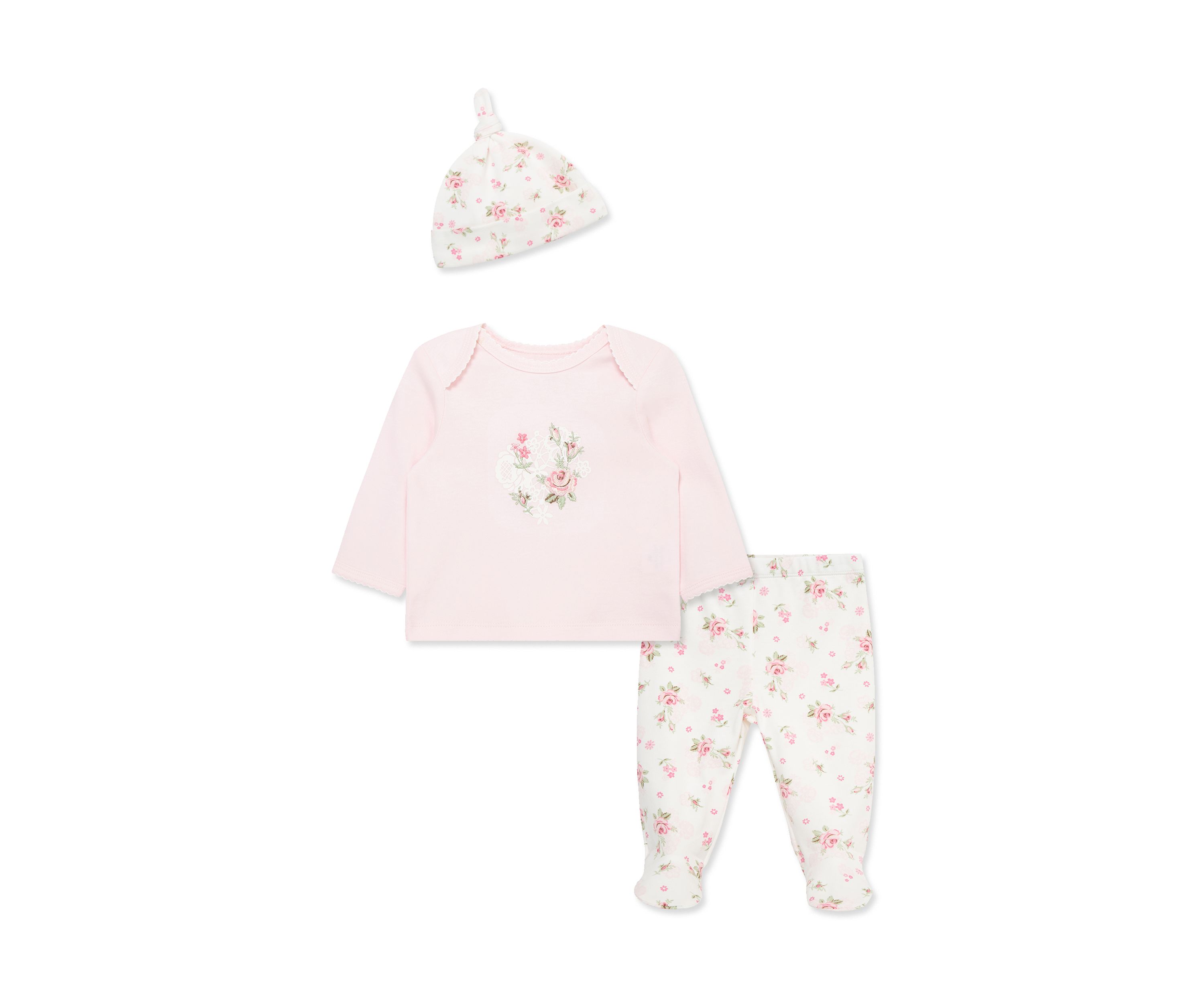 Baby Girls Lace Floral Set with Hat