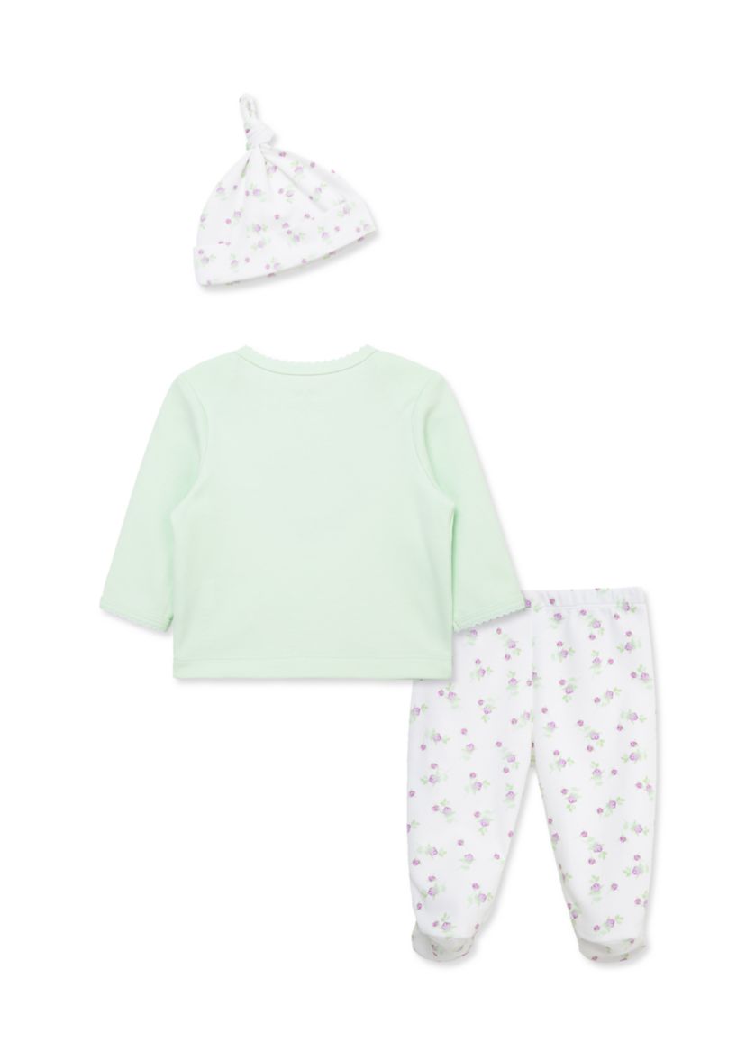 Baby Girls Floral Heart Set with Hat