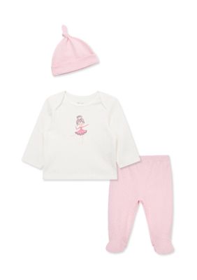 Little Me Baby Girls Ballerina Set with Hat, Pink, 9 Months