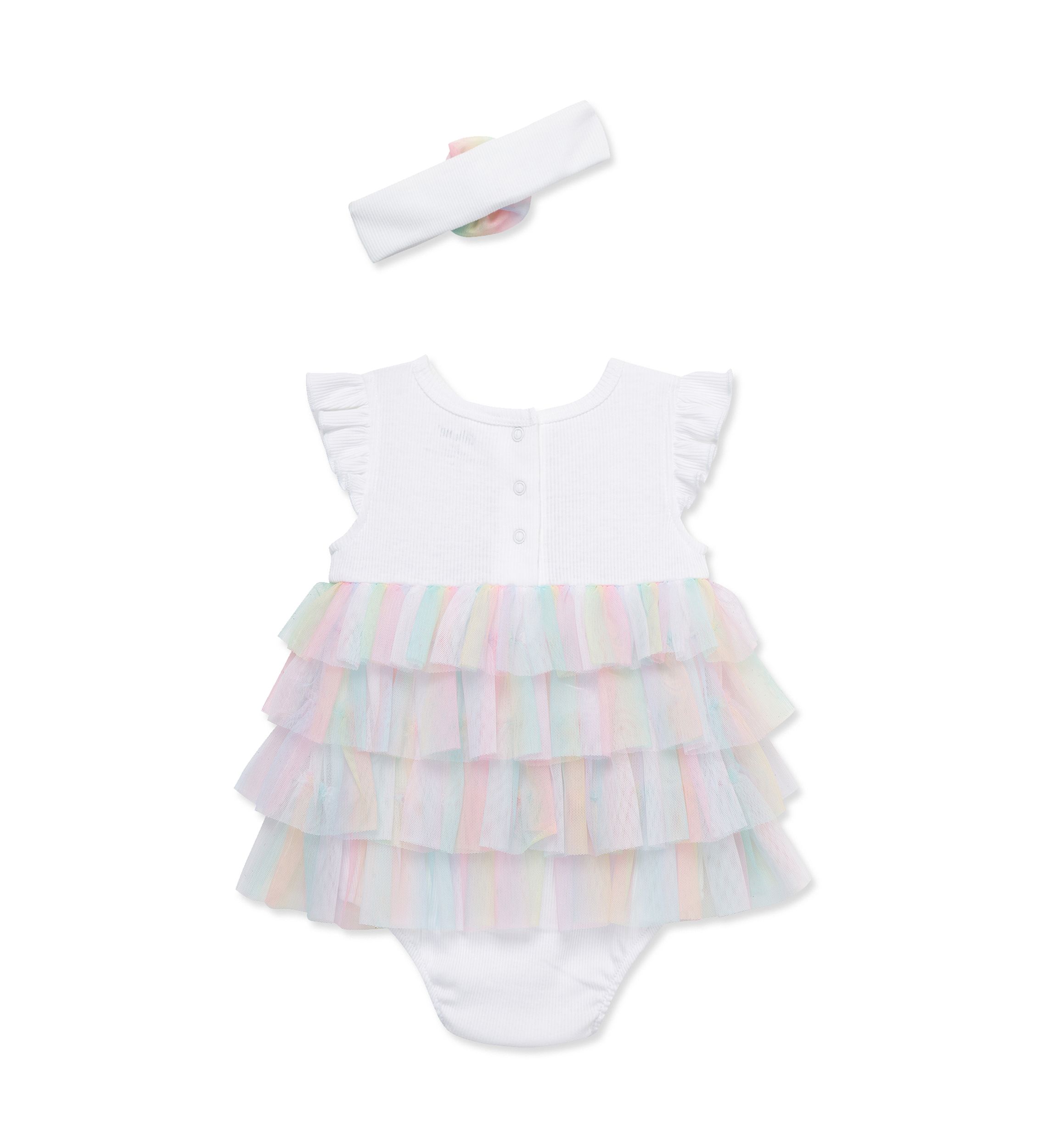 Baby Girls Rainbow Popover with Headband