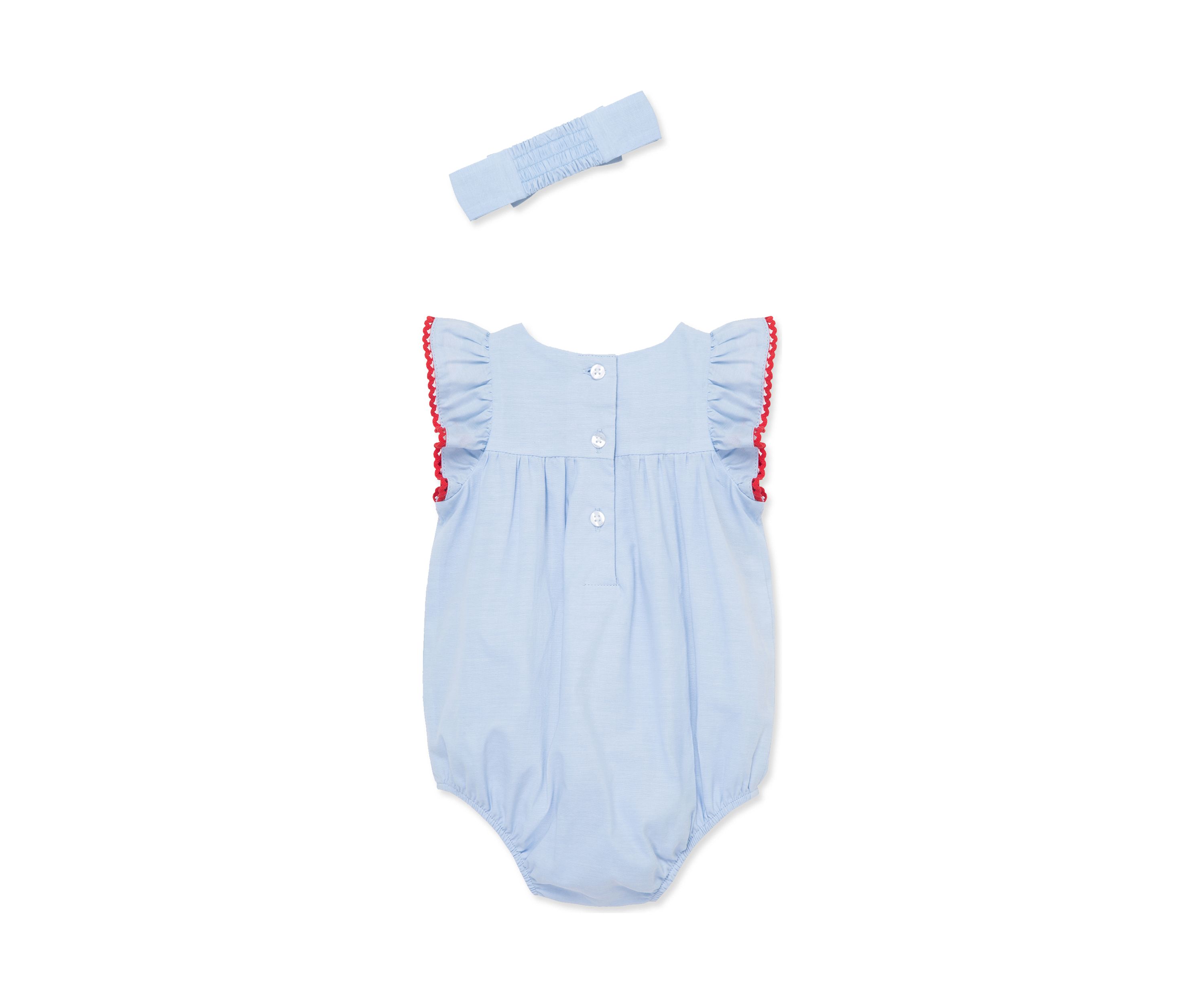 Baby Girls Cherries Bubble Romper with Headband
