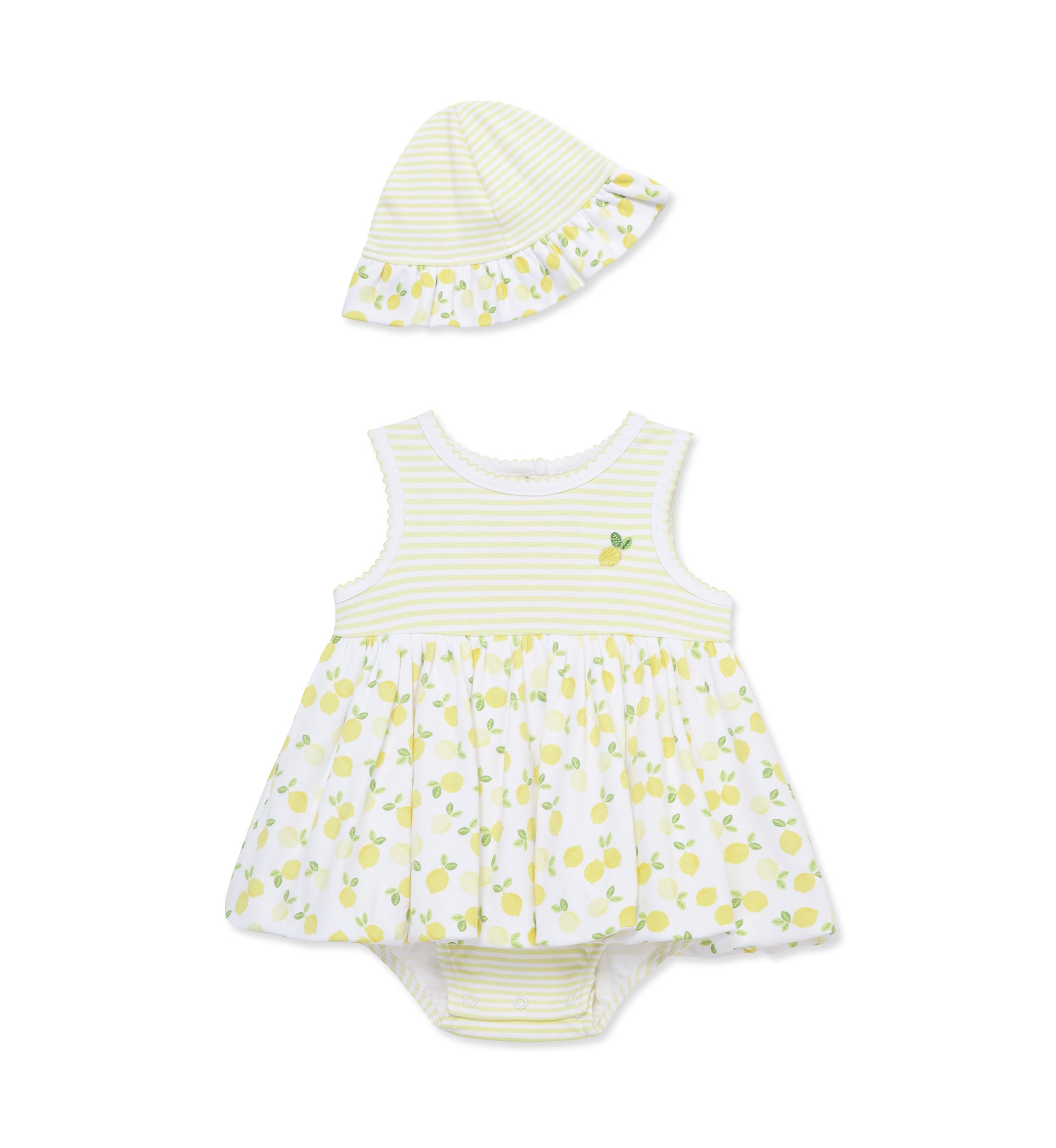 Baby Girls Lemons Popover with Hat