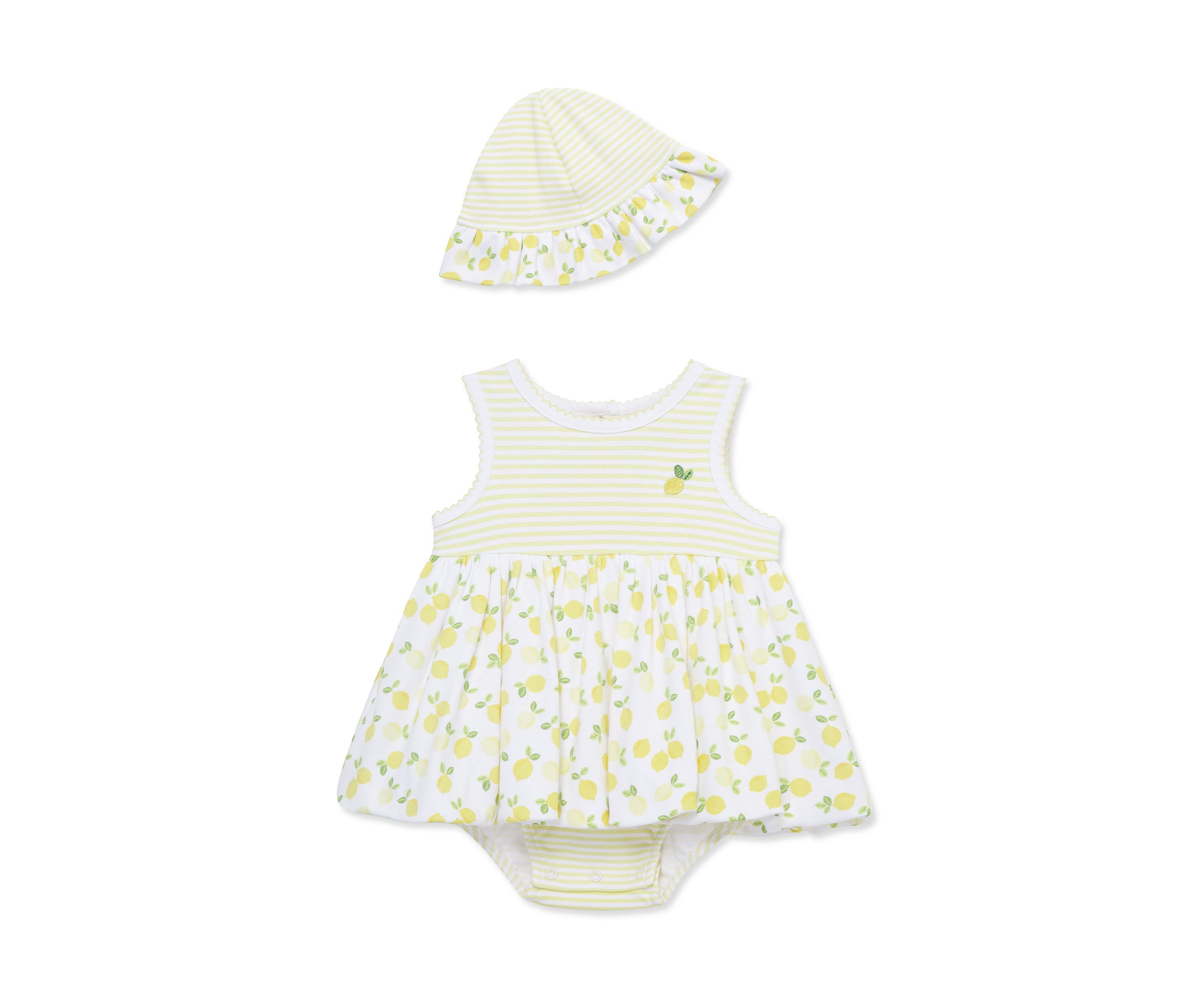 Baby Girls Lemons Popover with Hat
