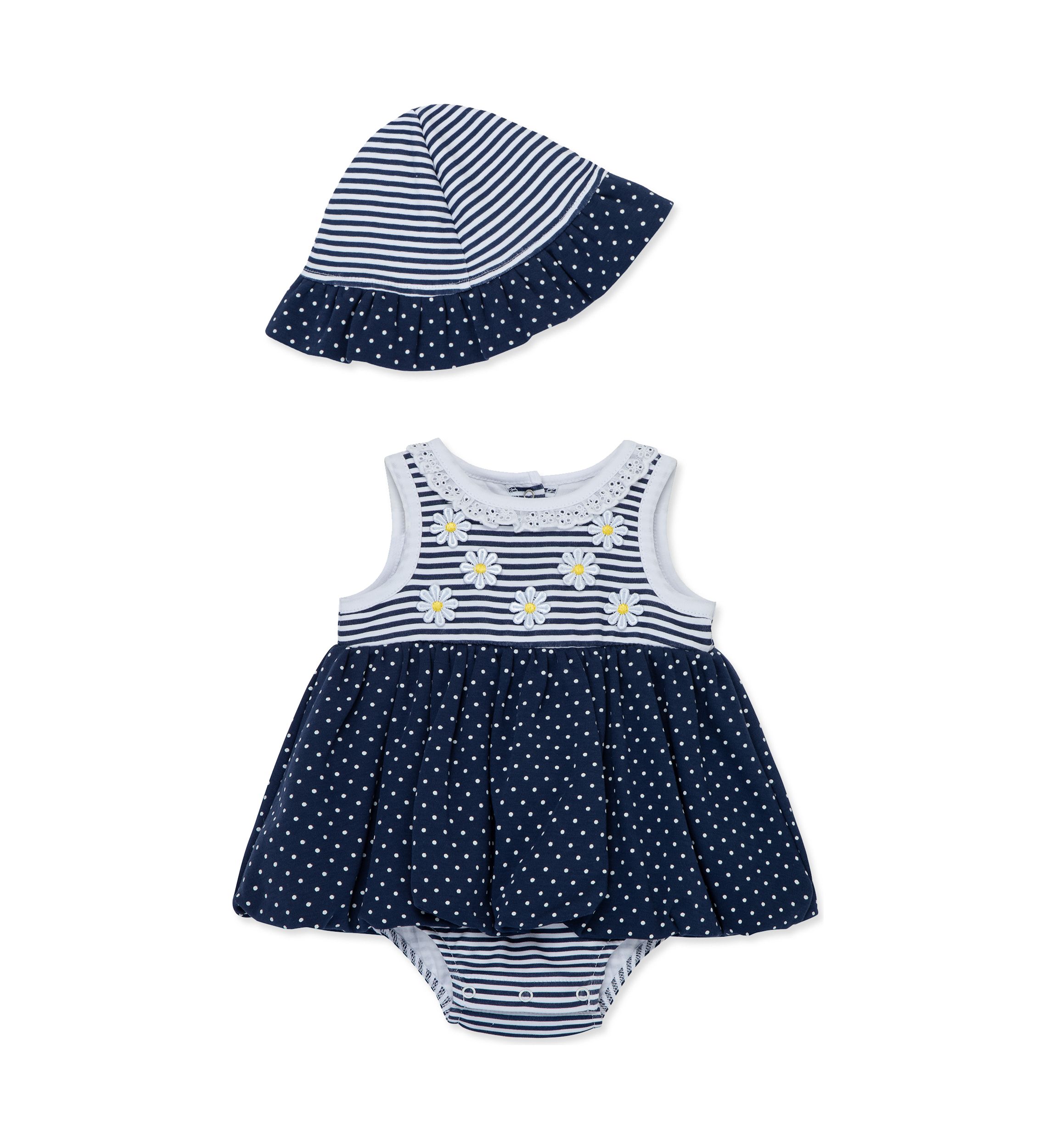 Baby Girls Daisies Popover with Hat