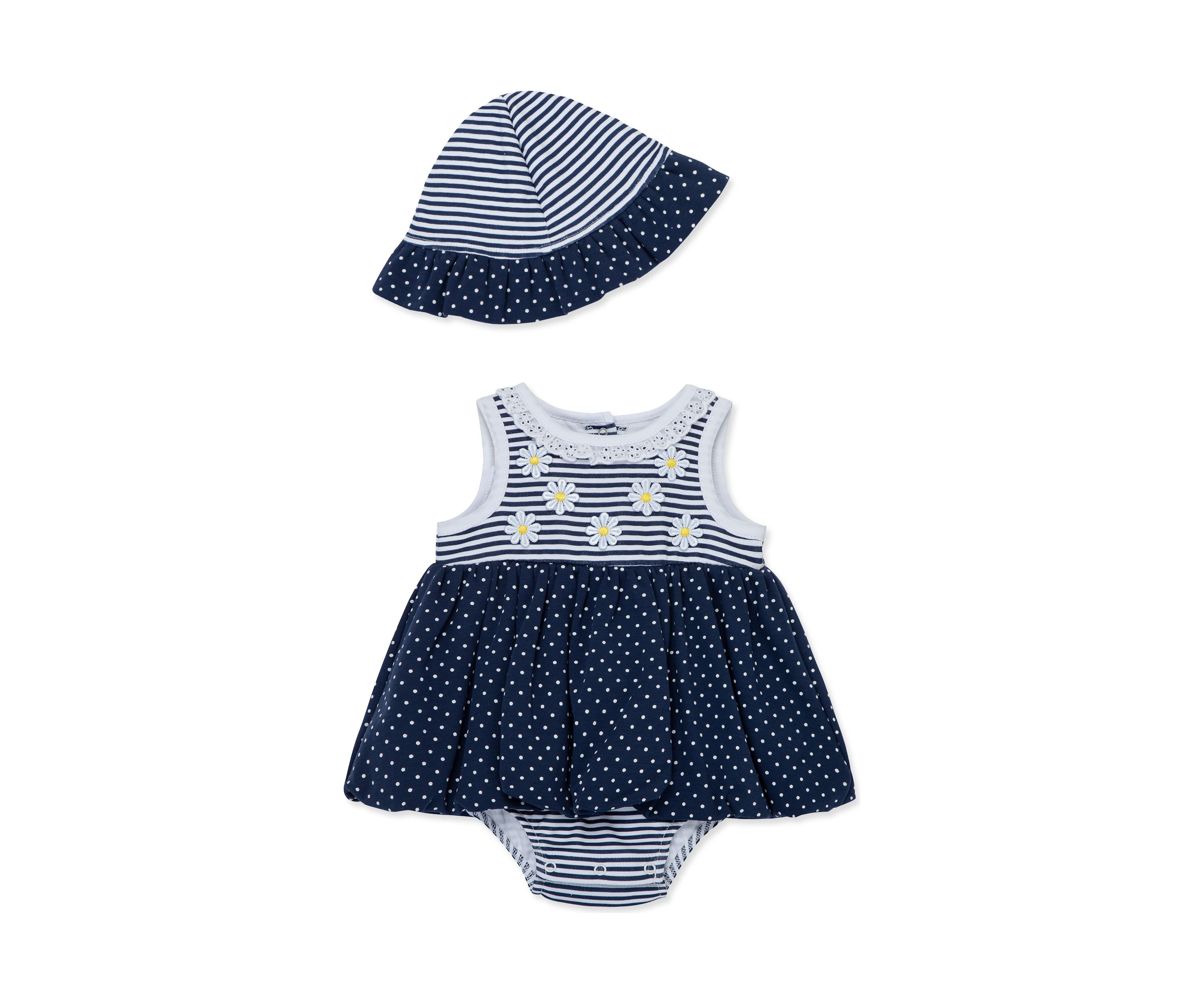Baby Girls Daisies Popover with Hat