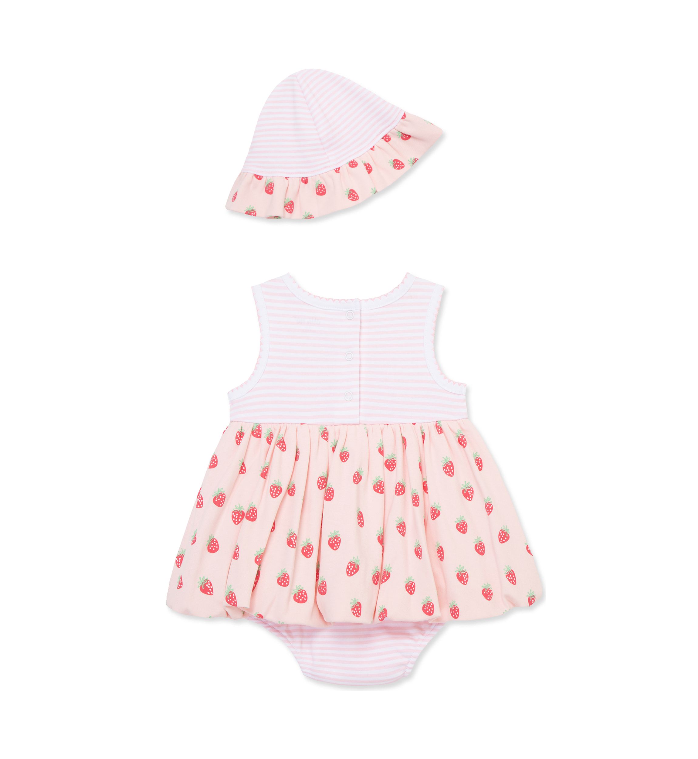 Baby Girls Strawberries Popover with Hat