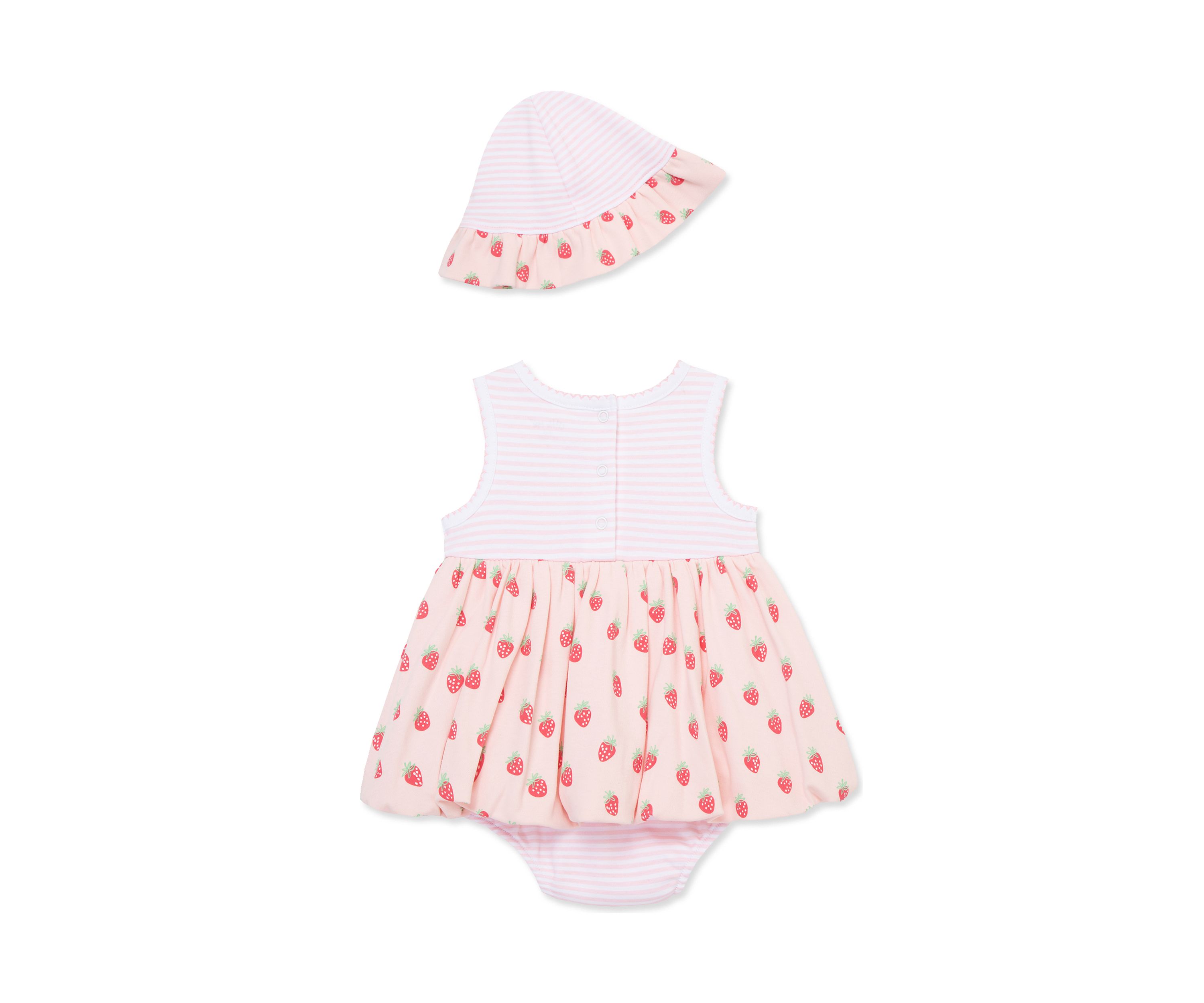 Baby Girls Strawberries Popover with Hat