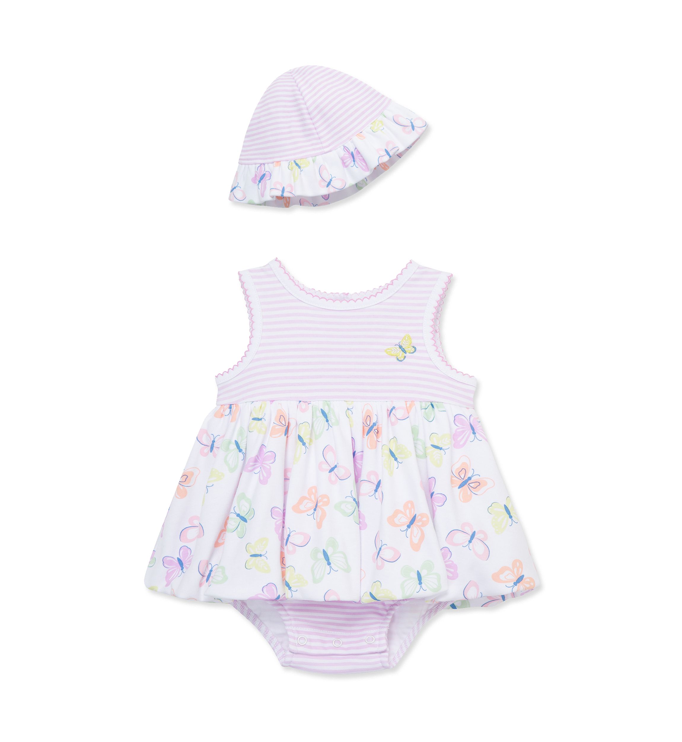 Baby Girls Butterflies Popover with Hat