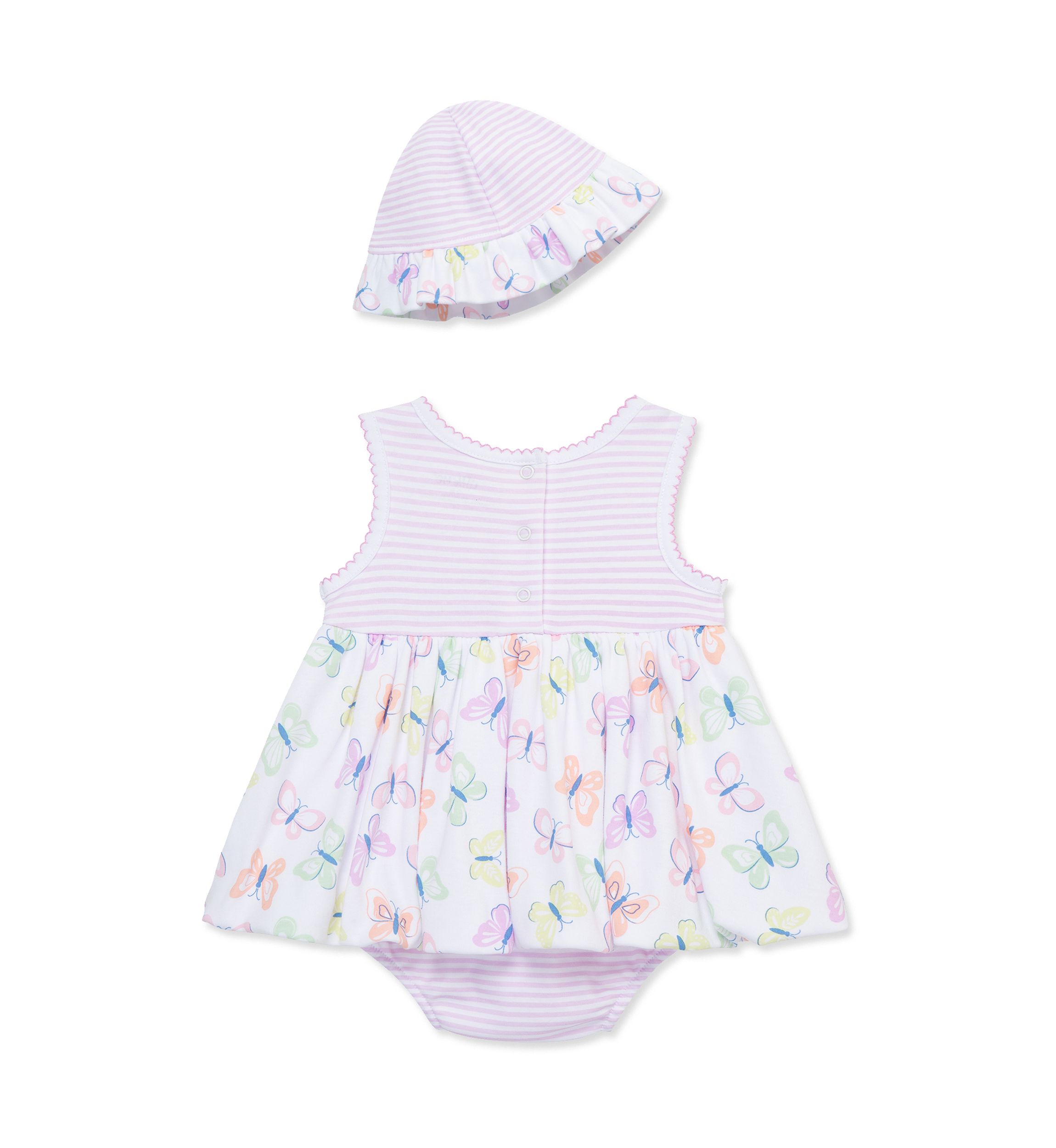 Baby Girls Butterflies Popover with Hat