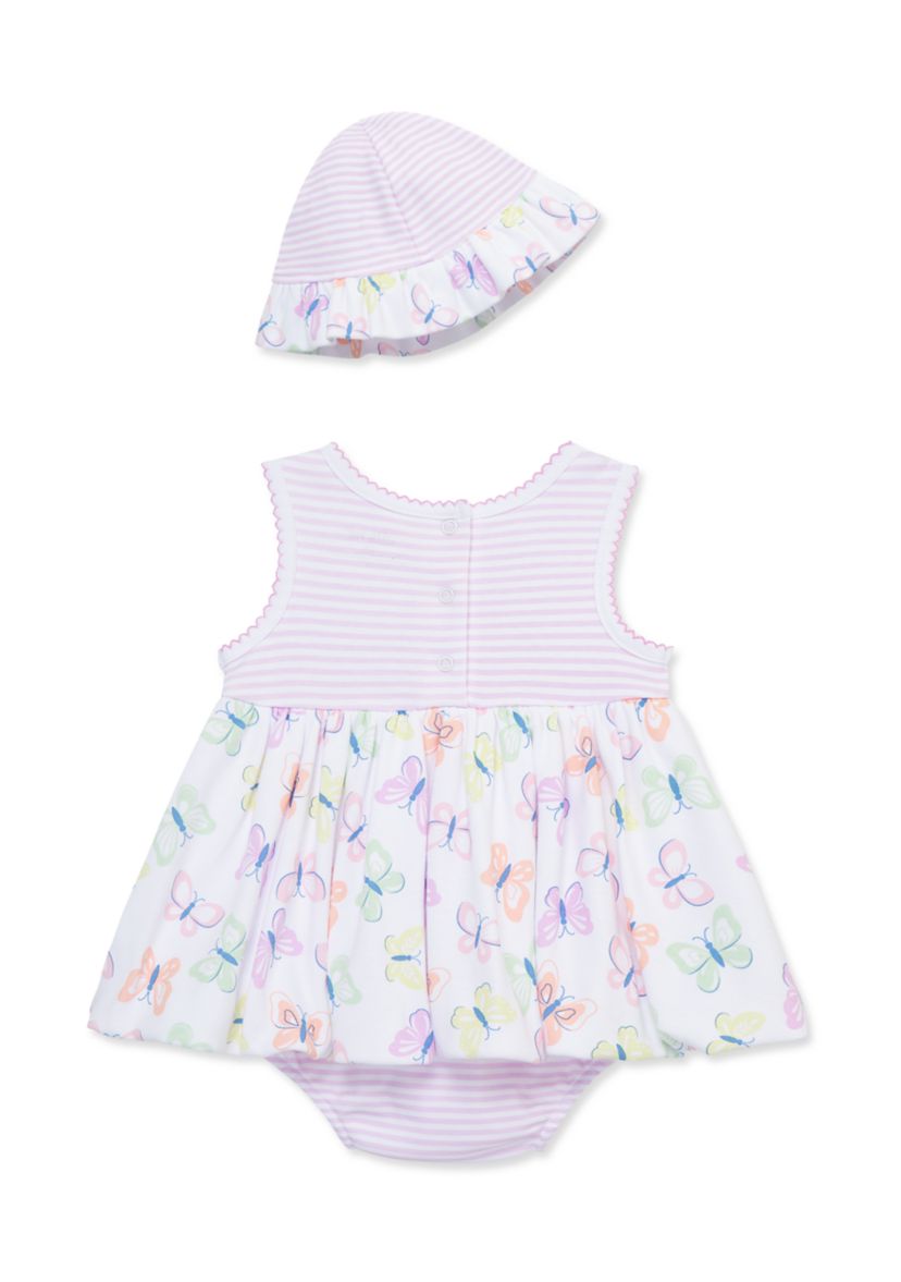 Baby Girls Butterflies Popover with Hat