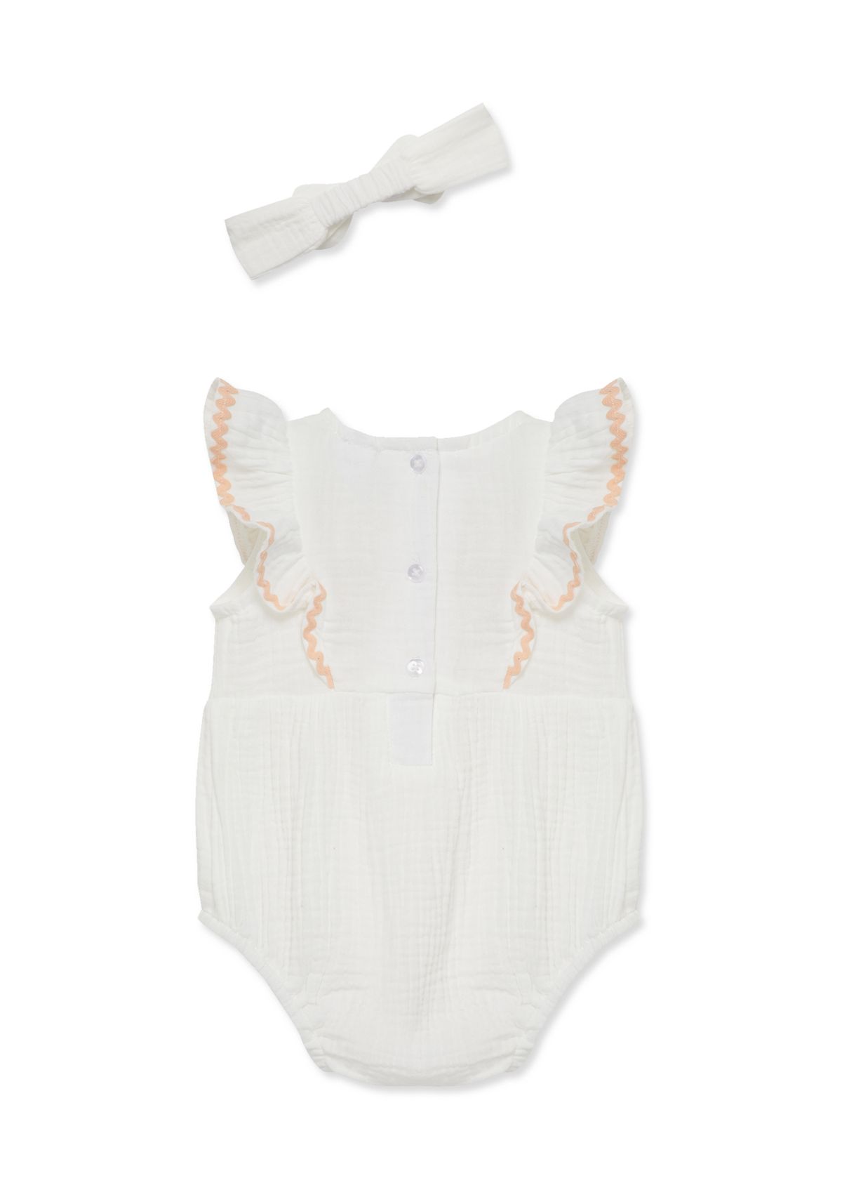 Baby Girls Flowers Bubble Bodysuit with Headband