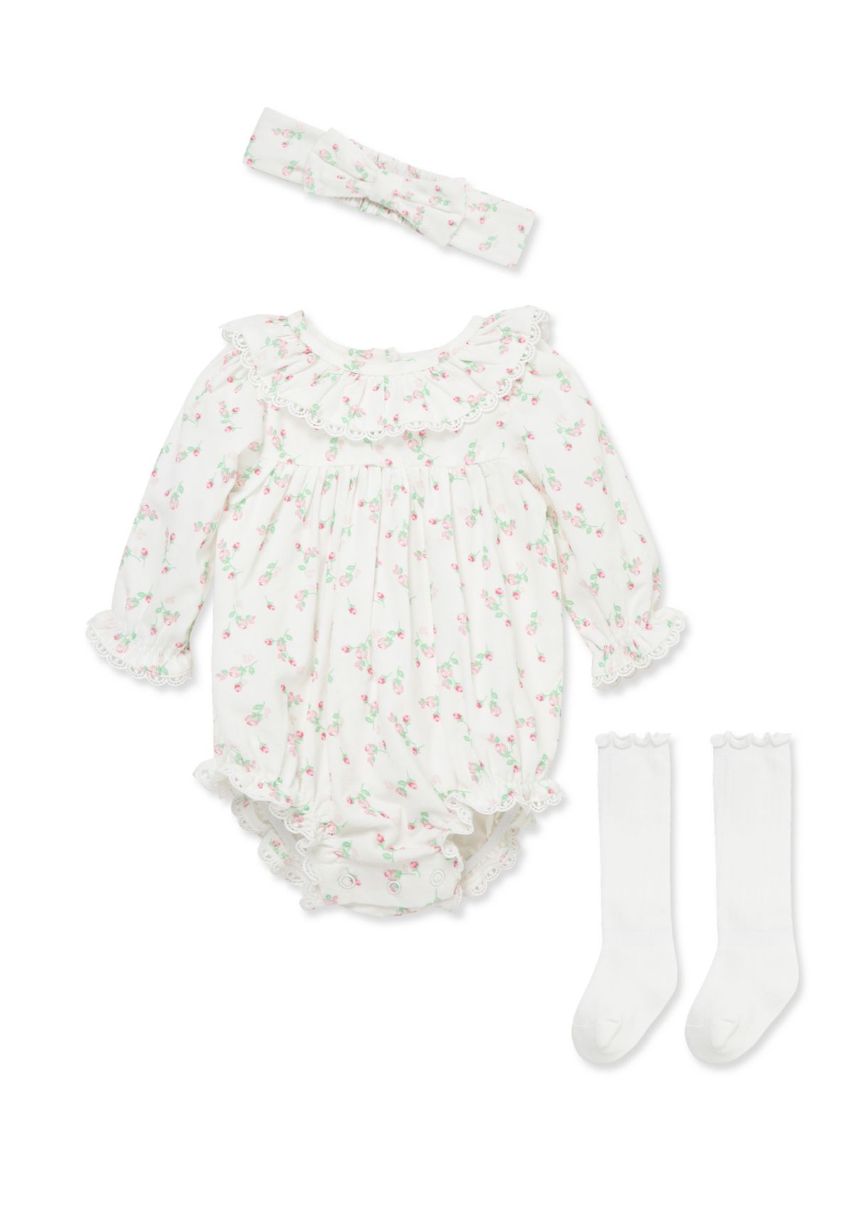 Baby Girls Rosebud Bubble with Headband and Socks