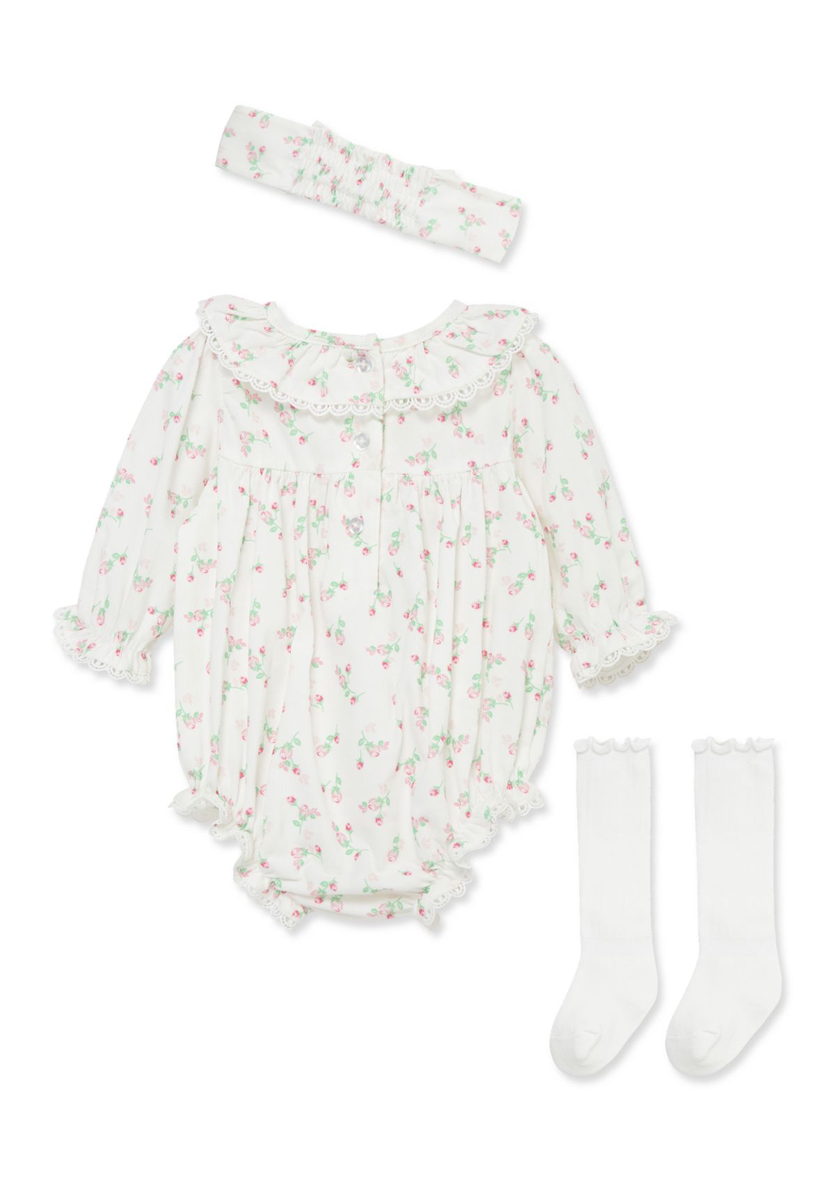 Baby Girls Rosebud Bubble with Headband and Socks