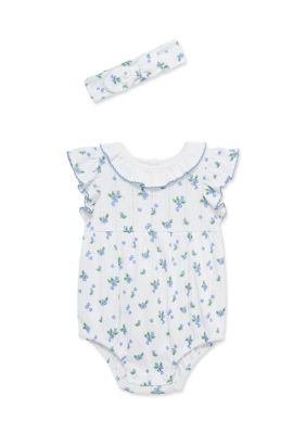 Little Me Baby Girls Blueberry Onesie and Headband Set