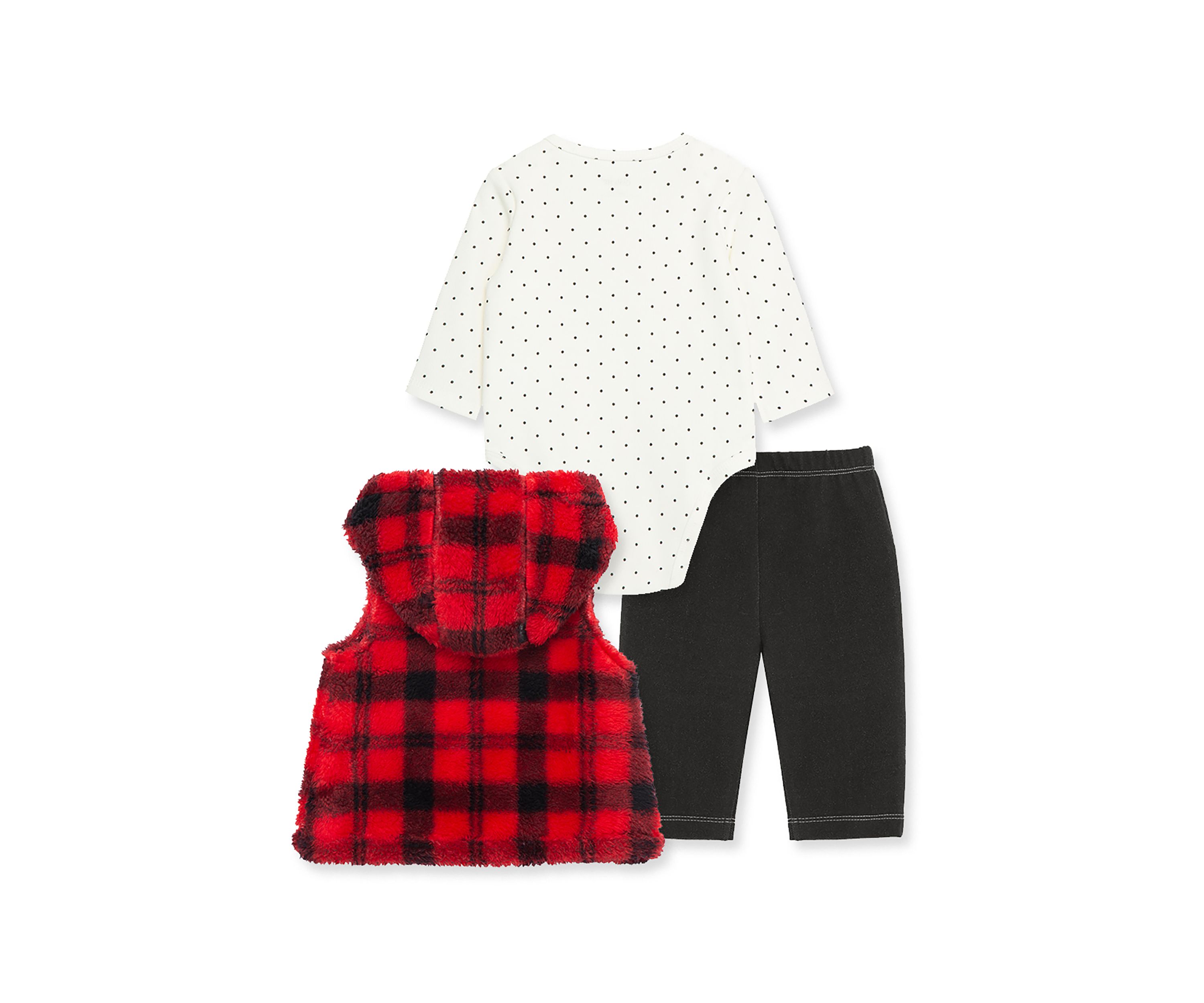 Baby Girls Plaid 3 Piece Vest Set