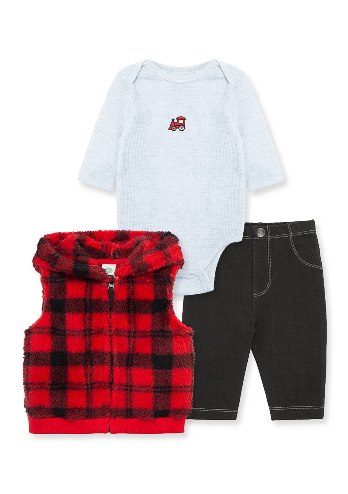 Baby Boys Plaid 3 Piece Vest Set