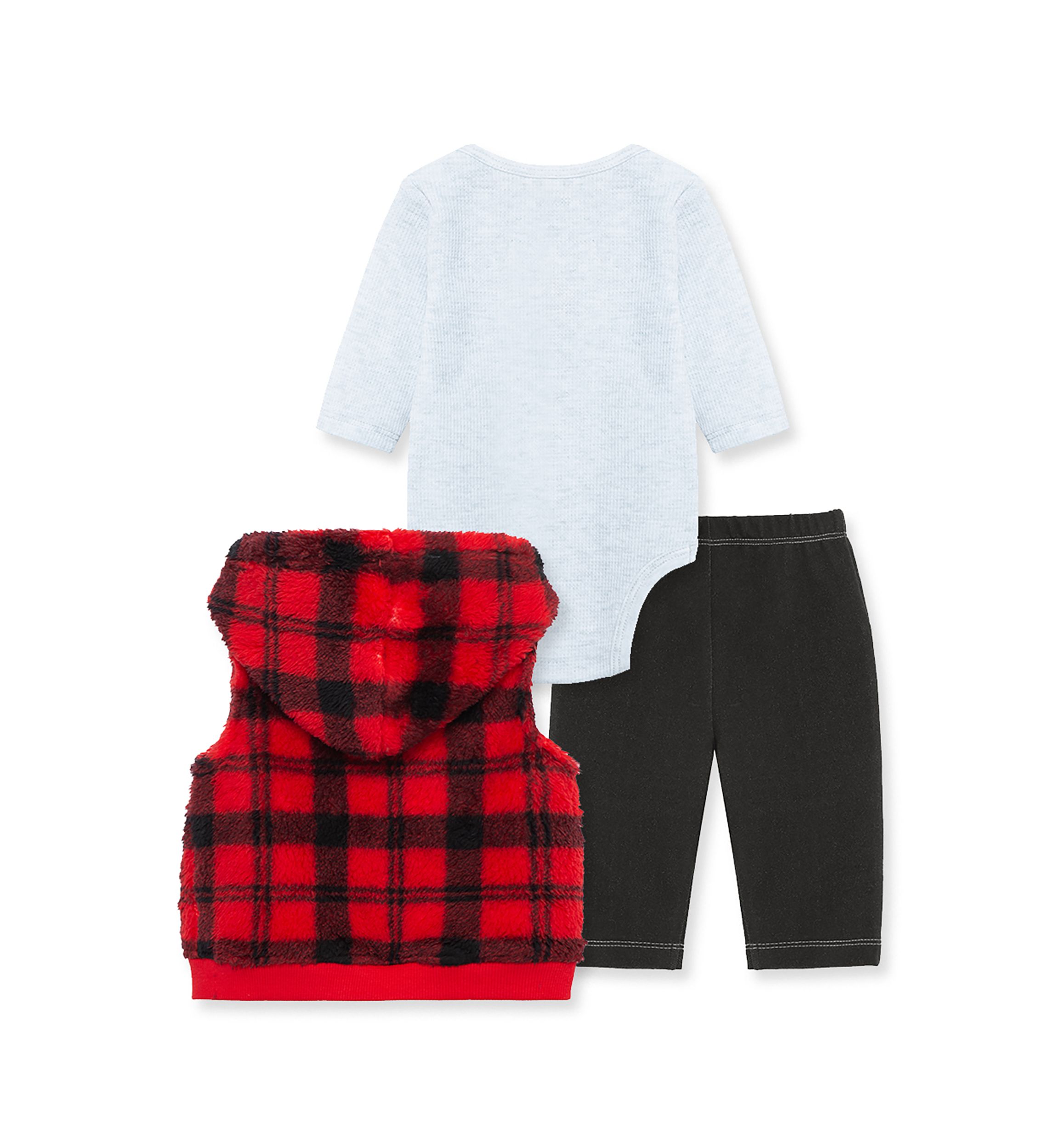 Baby Boys Plaid 3 Piece Vest Set