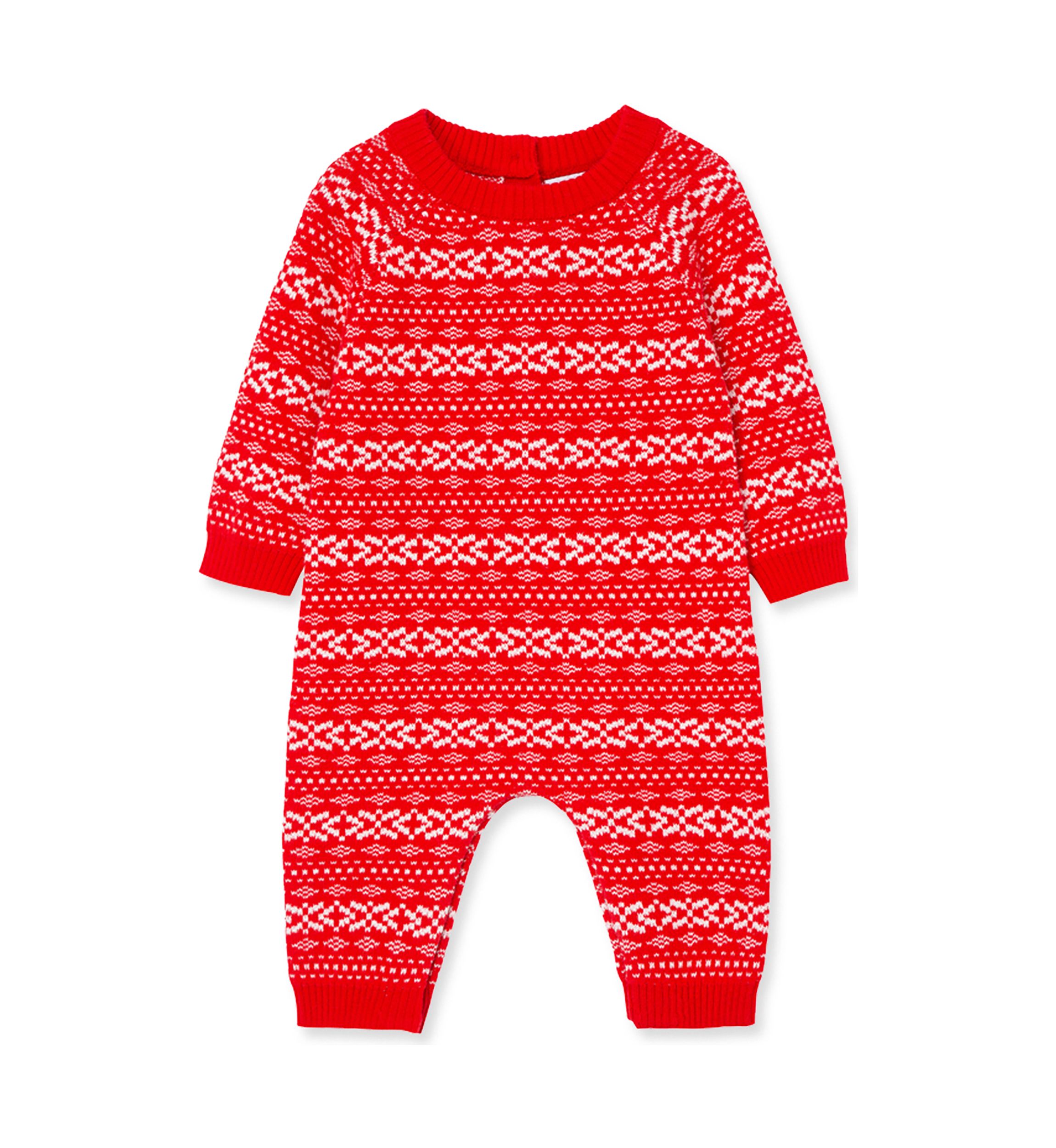 Baby Boys Red Fairisle Coverall