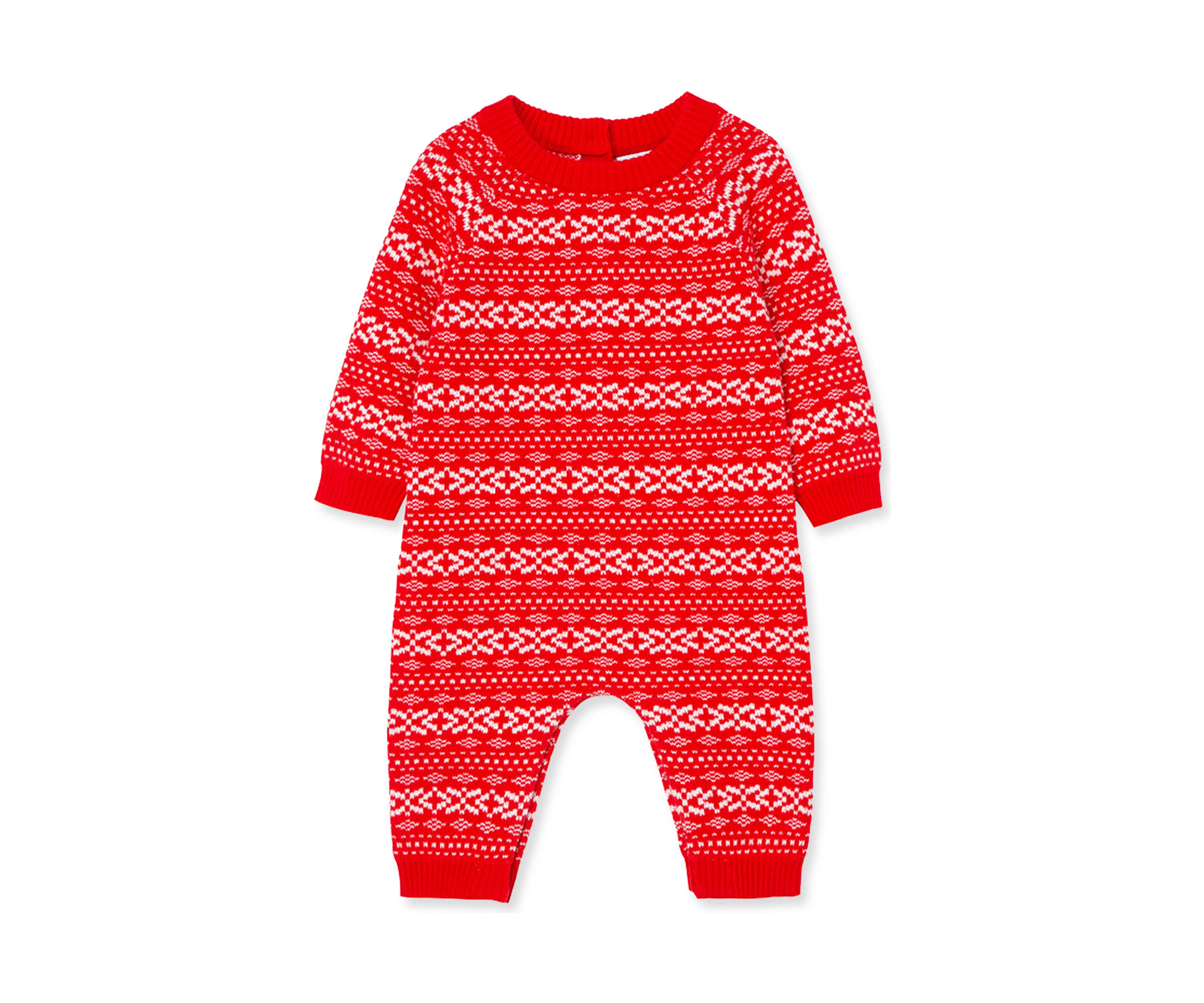 Baby Boys Red Fairisle Coverall