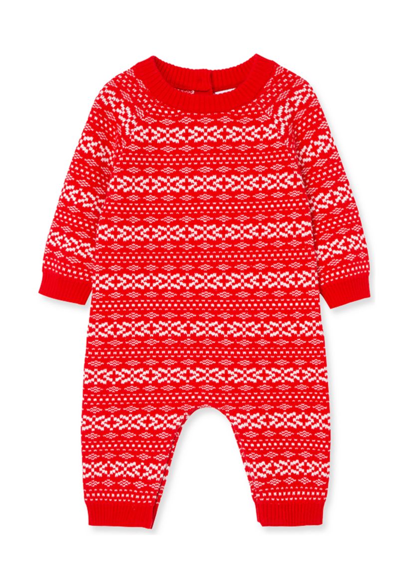 Baby Boys Red Fairisle Coverall