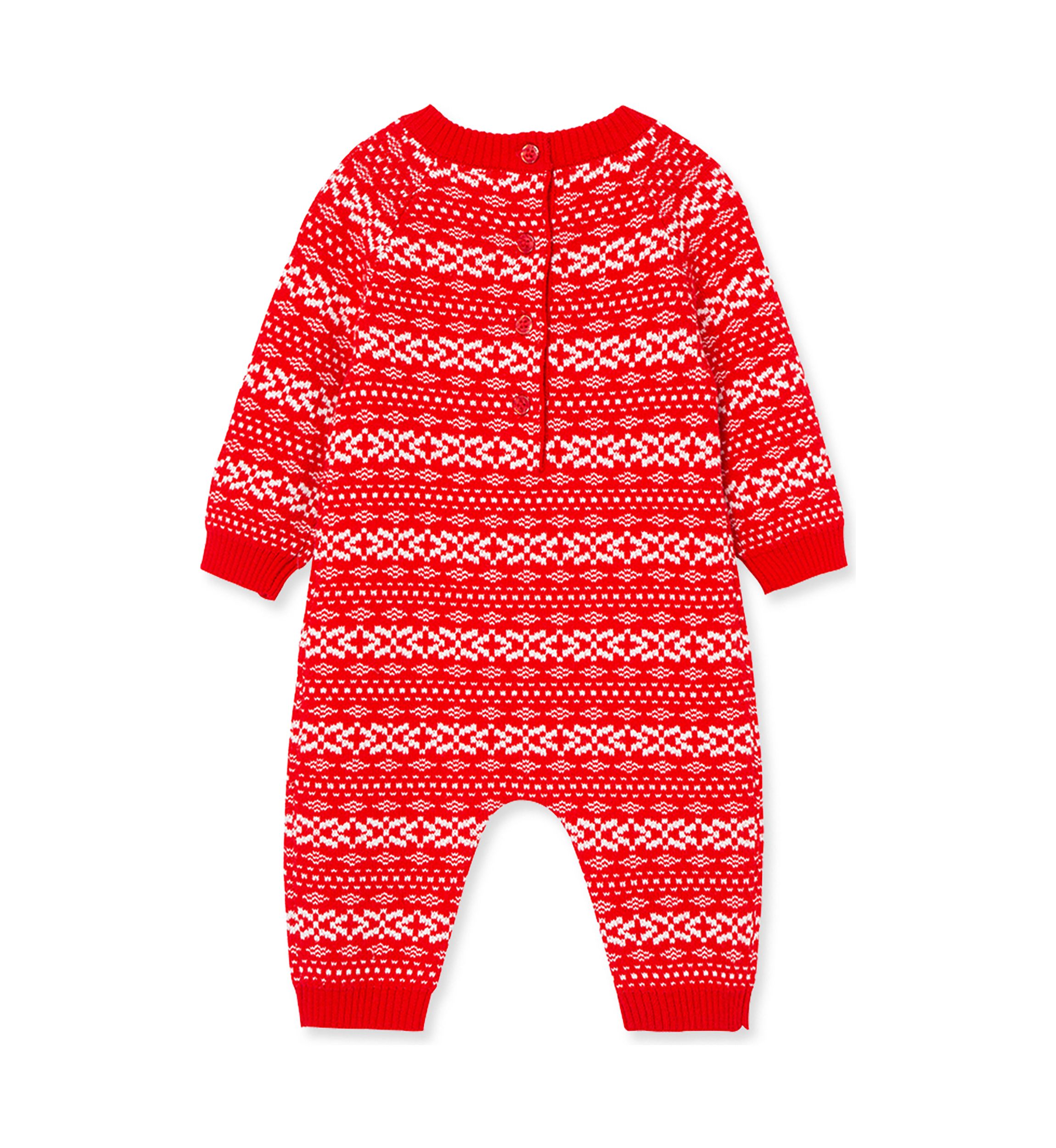 Baby Boys Red Fairisle Coverall