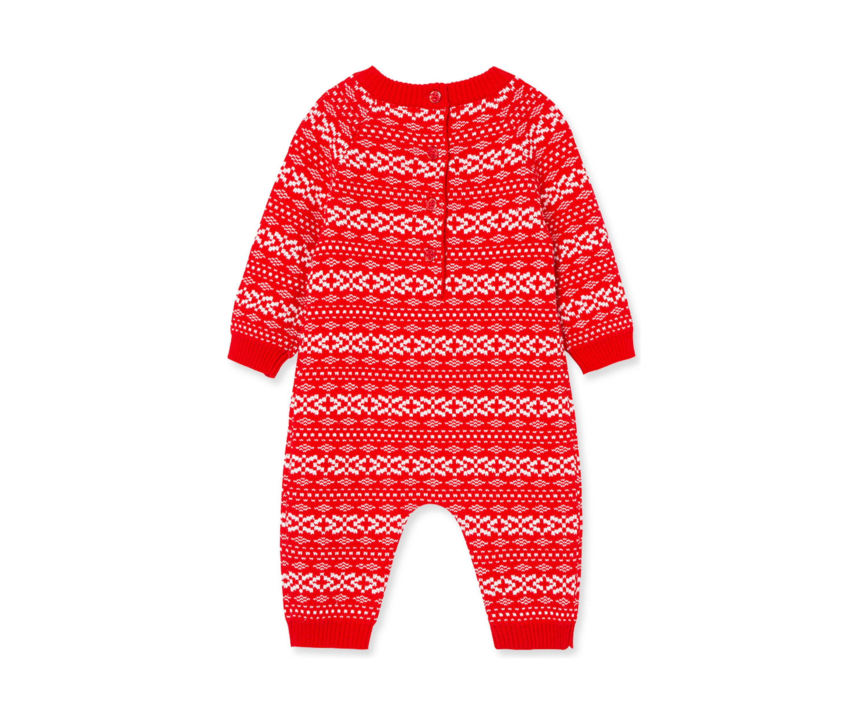 Baby Boys Red Fairisle Coverall