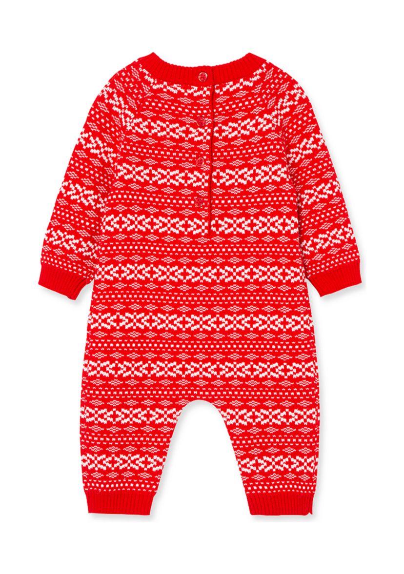 Baby Boys Red Fairisle Coverall