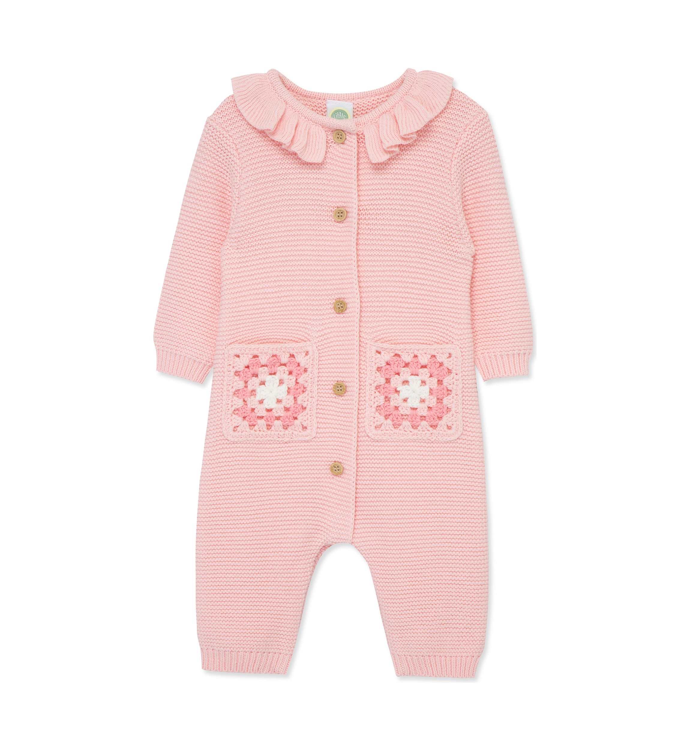 Baby Girls Crochet Coverall