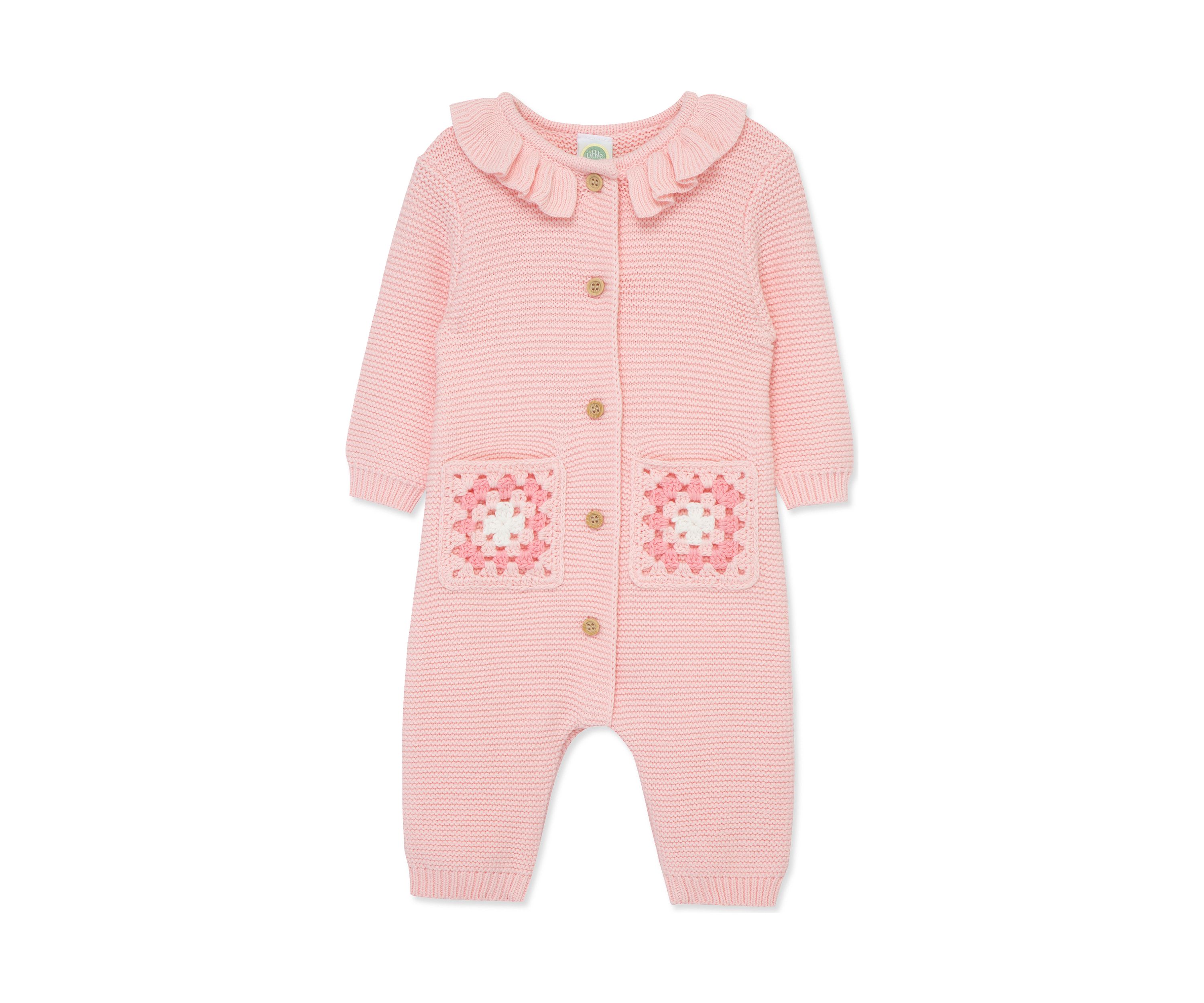 Baby Girls Crochet Coverall