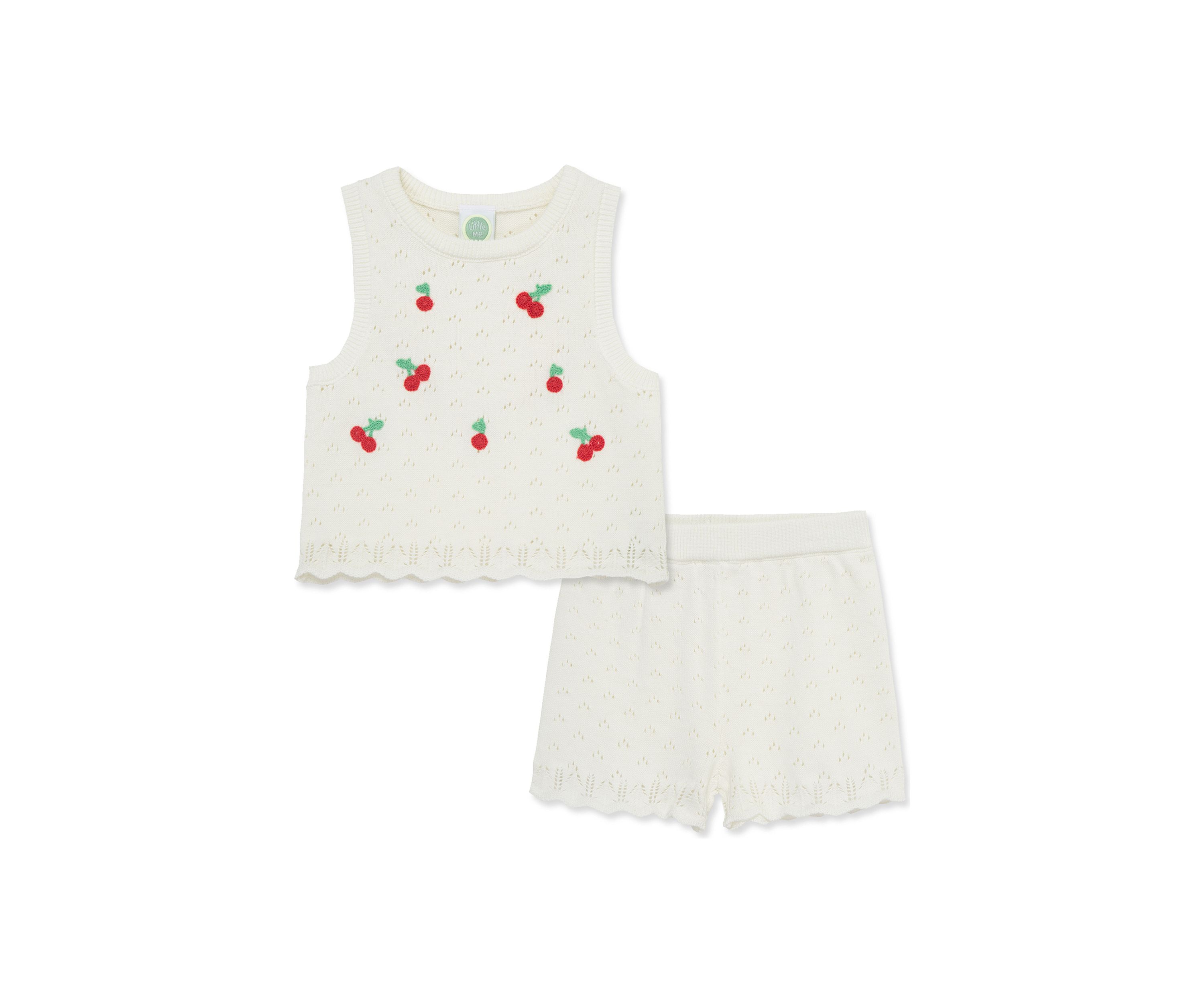 Baby Girls Cherry Pointelle Set