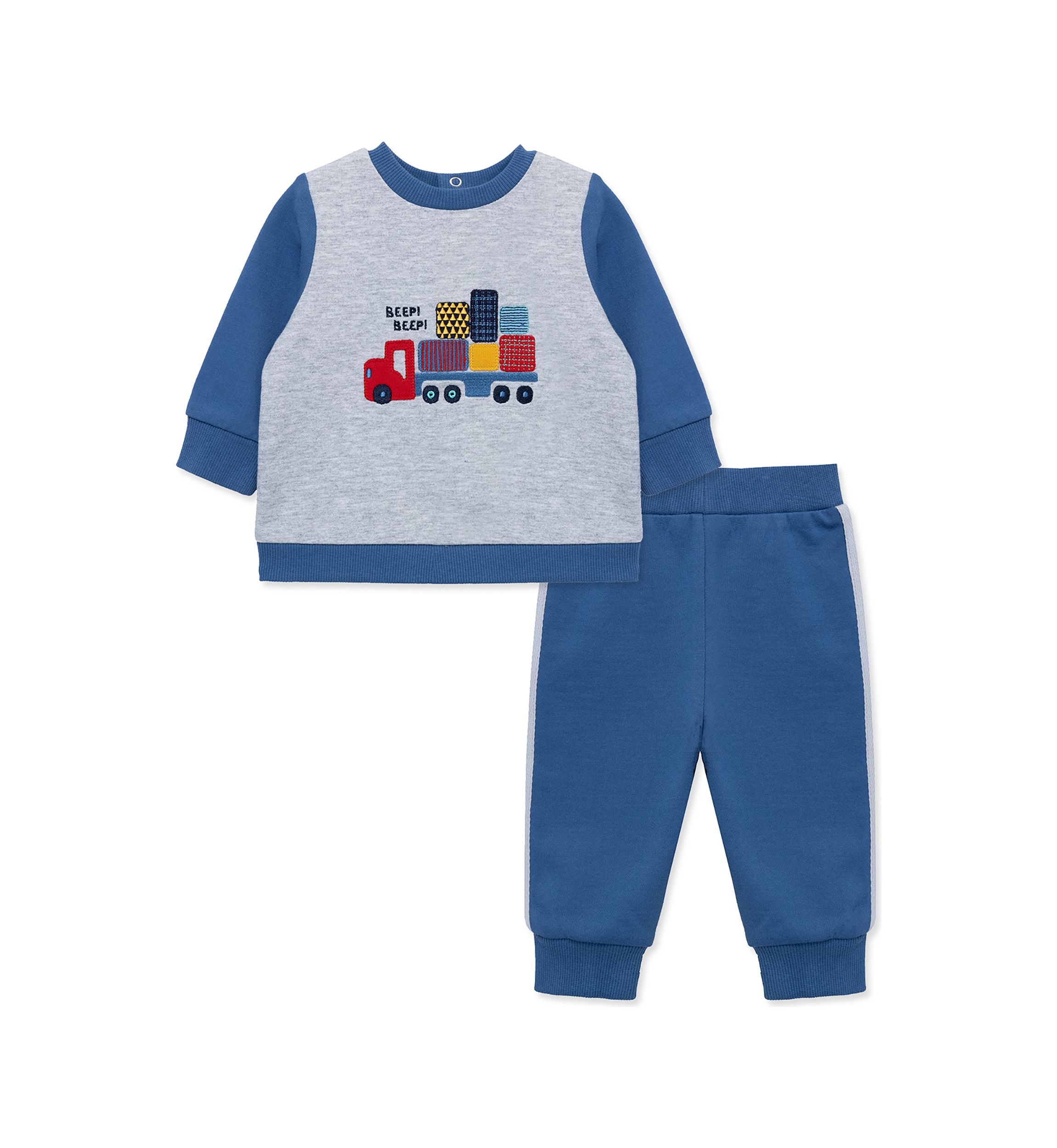 Baby Boys Train Graphic Sweatshirt and Active Pants Set