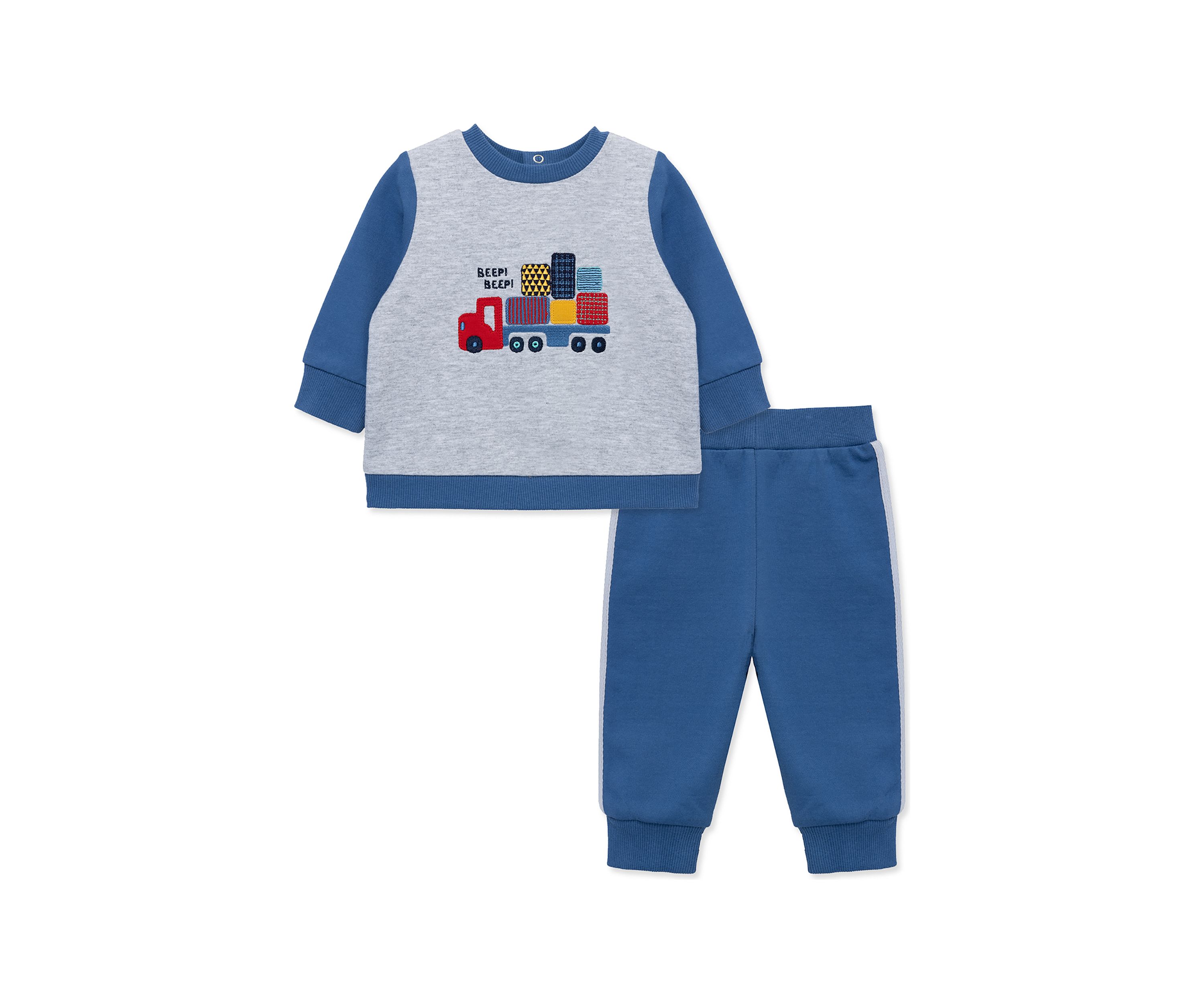Baby Boys Train Graphic Sweatshirt and Active Pants Set