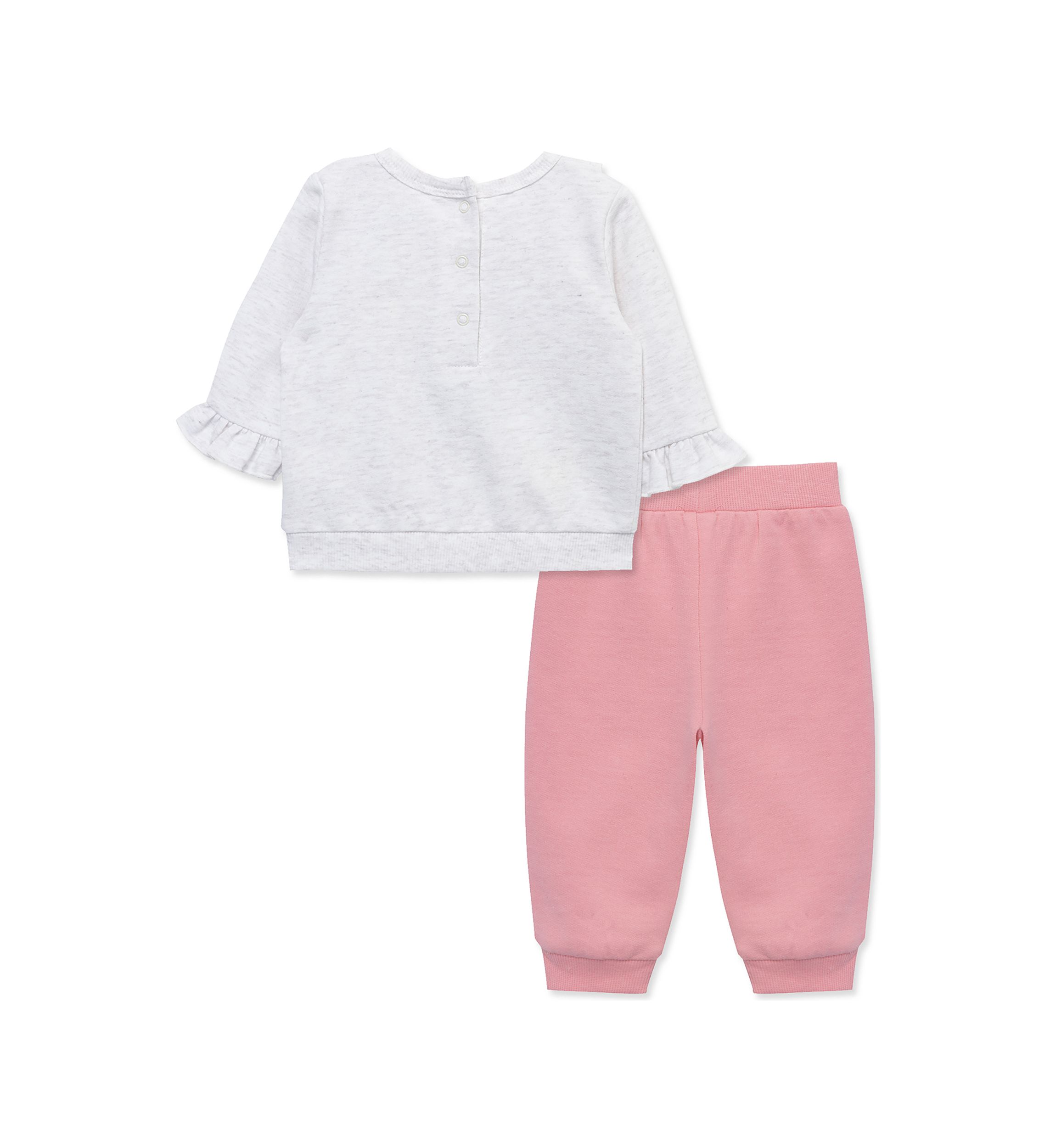 Baby Girls Apples Printed Sweatshirt and Active Pants Set