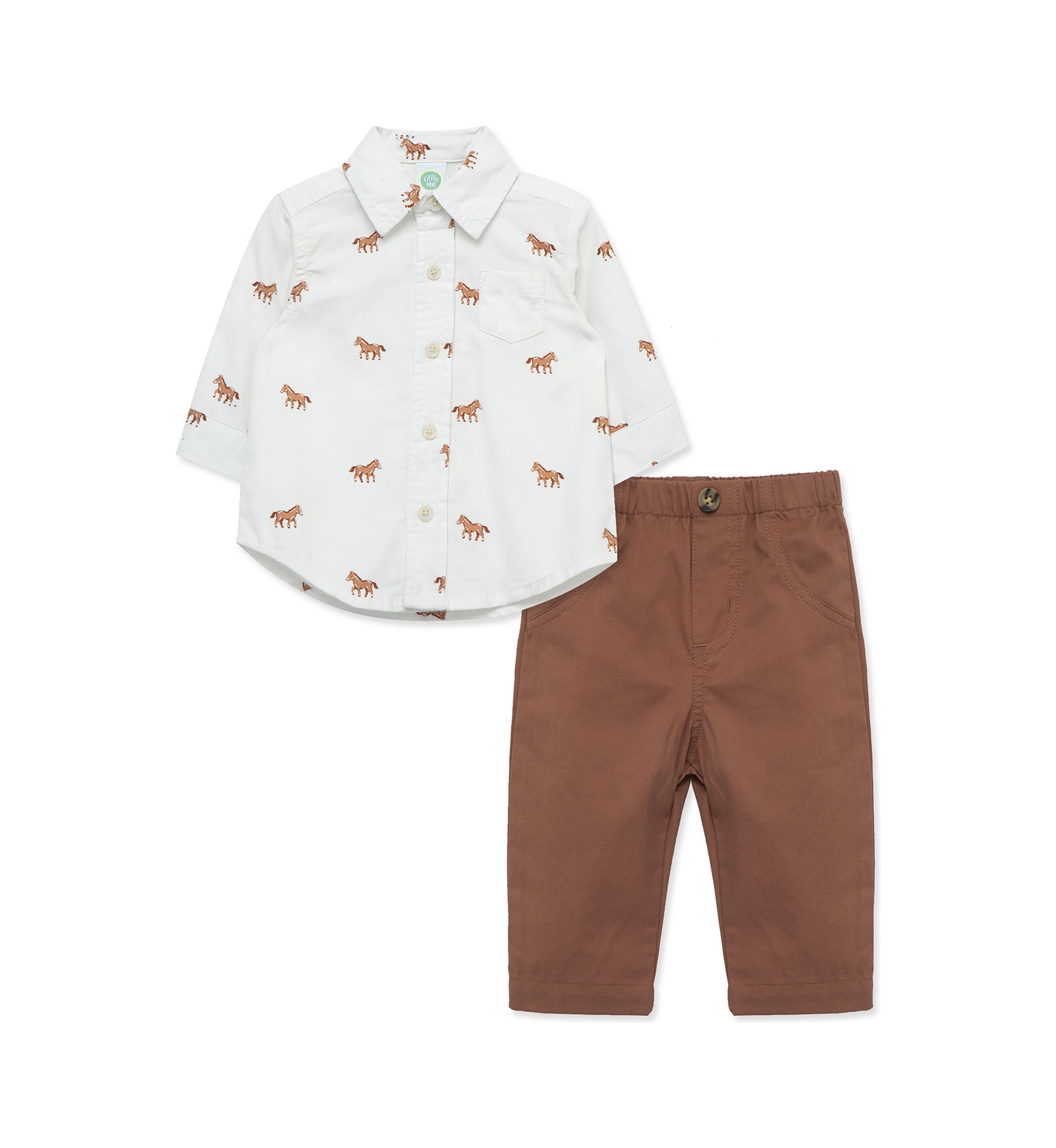 Baby Boys Horses Printed Pants Set