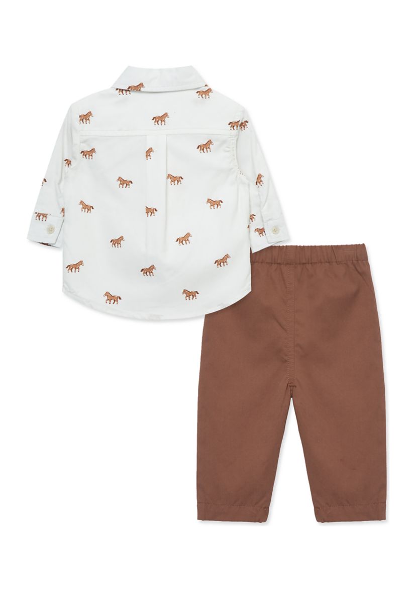 Baby Boys Horses Printed Pants Set