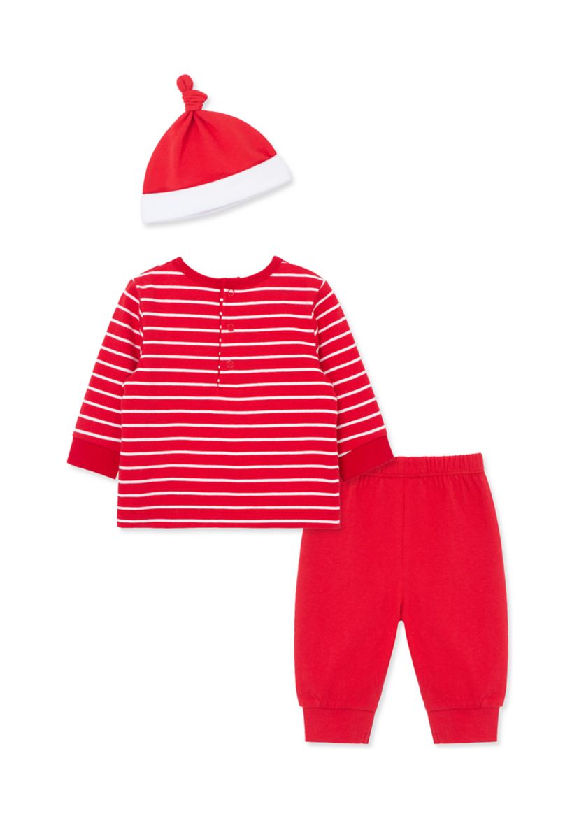 Baby Boys Santa Joggers Set with Hat