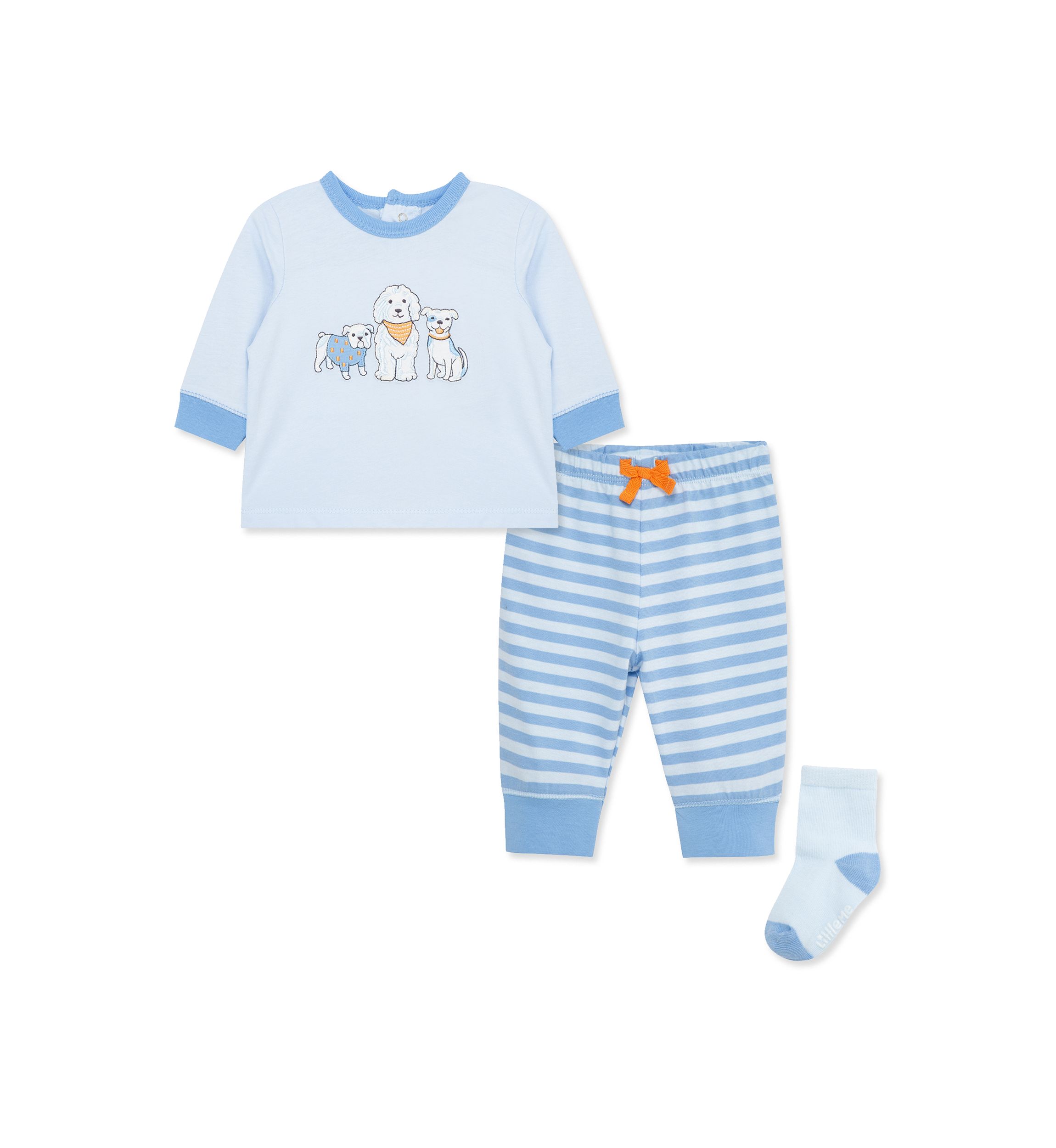 Baby Boys Puppies Joggers Set with Socks