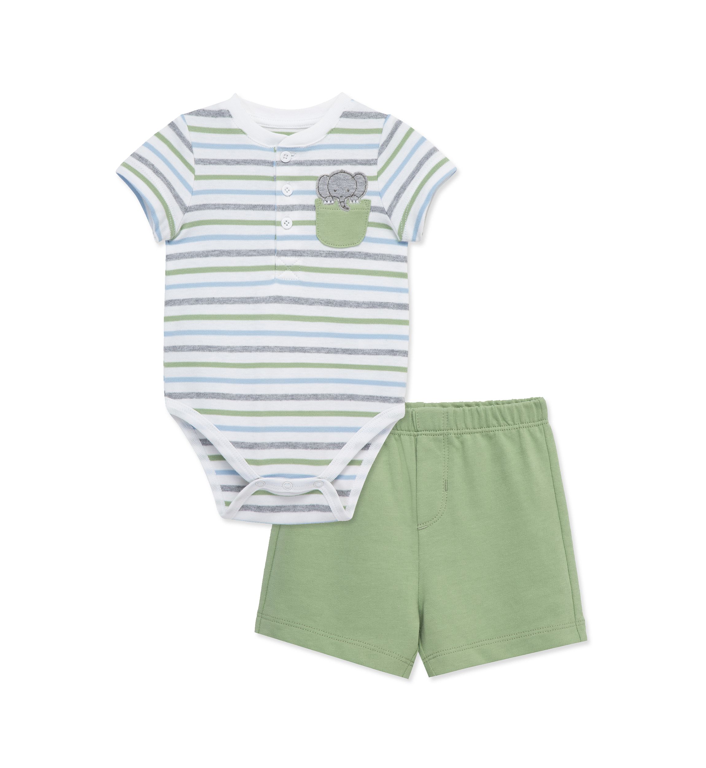 Baby Boys Elephant Shorts Set