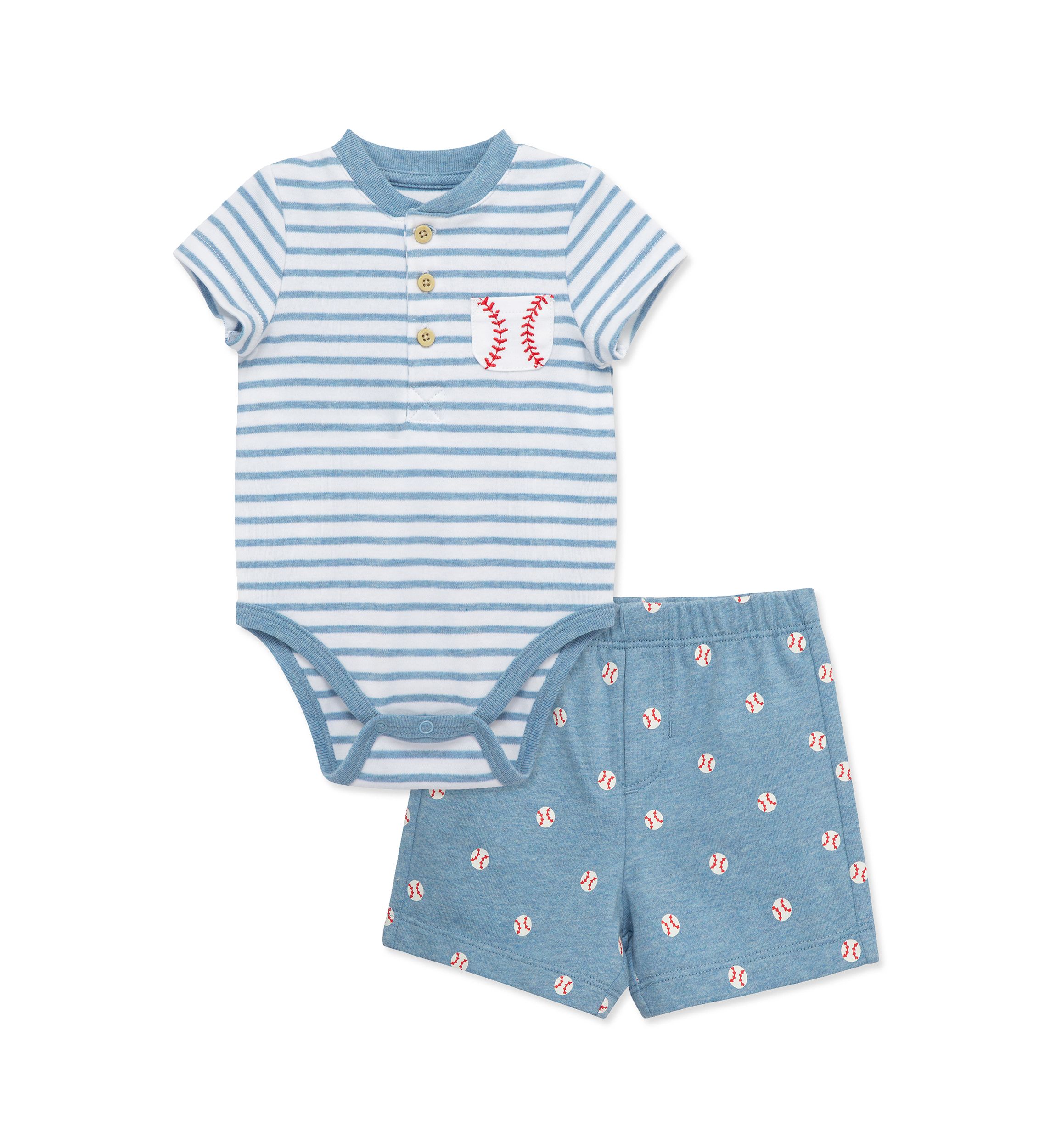 Baby Boys Baseball Shorts Set