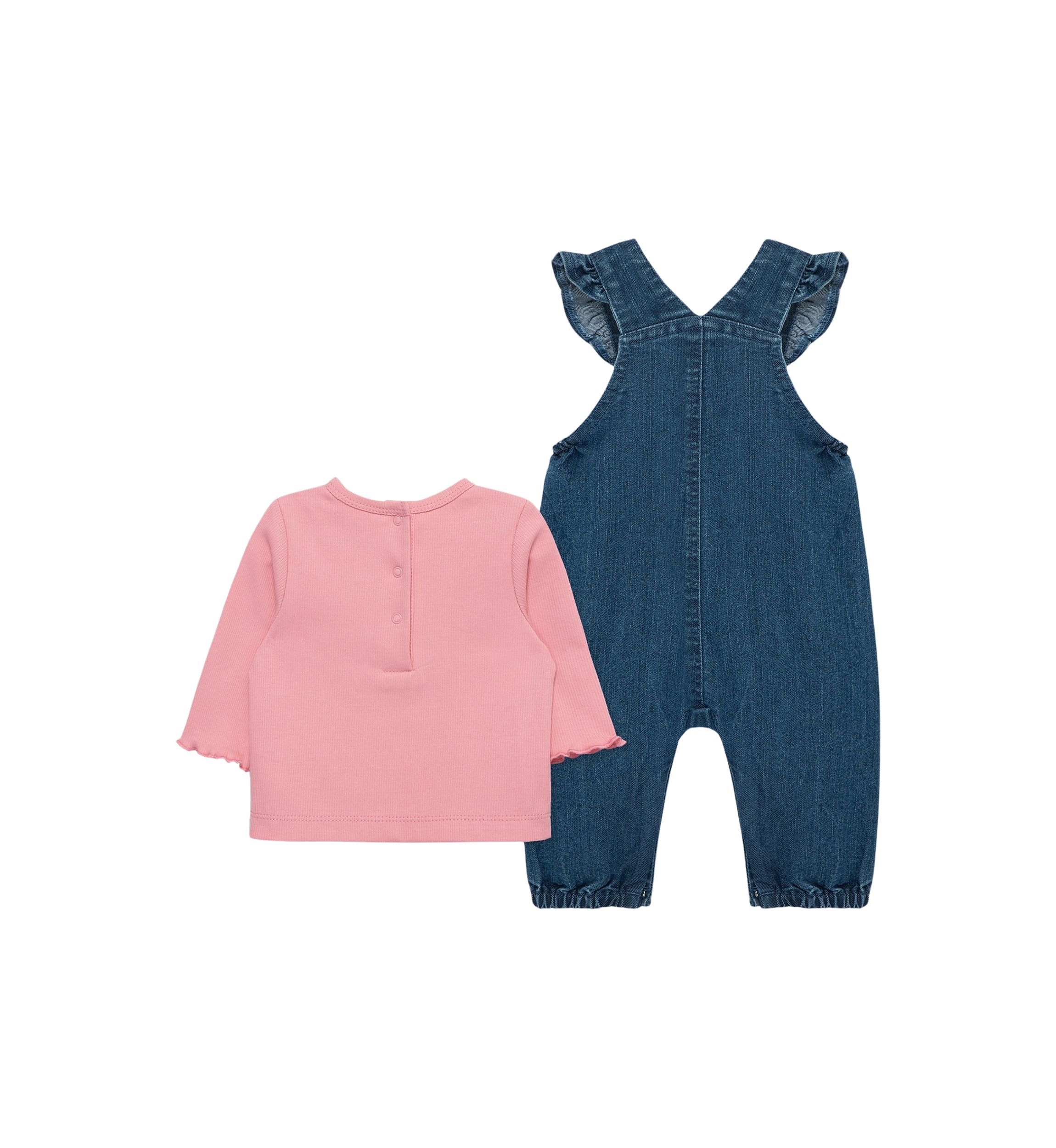 Baby Girls Flowers Overalls Set